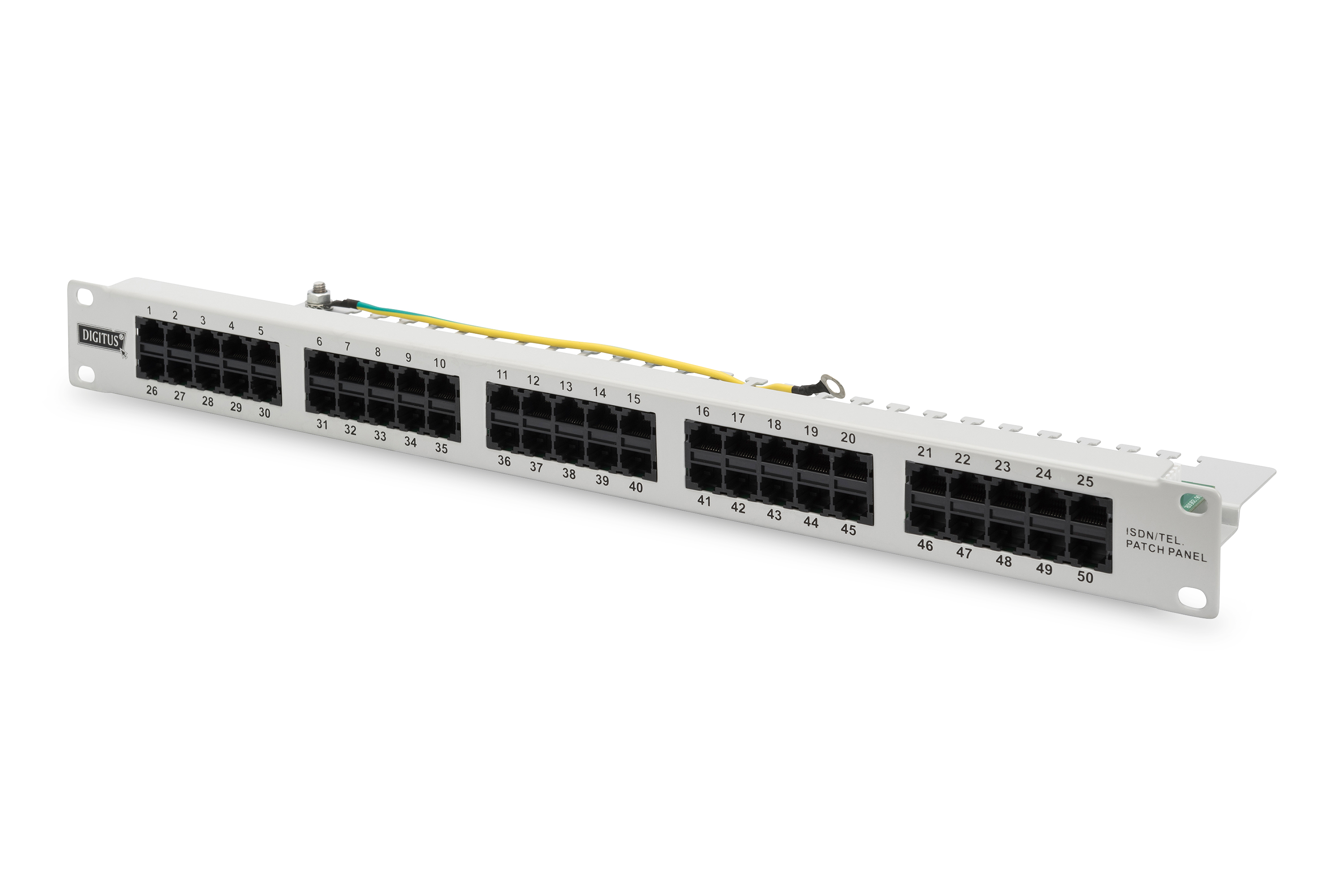 Cat.3 ISDN Patchpanel, 50-Port, 19", grau