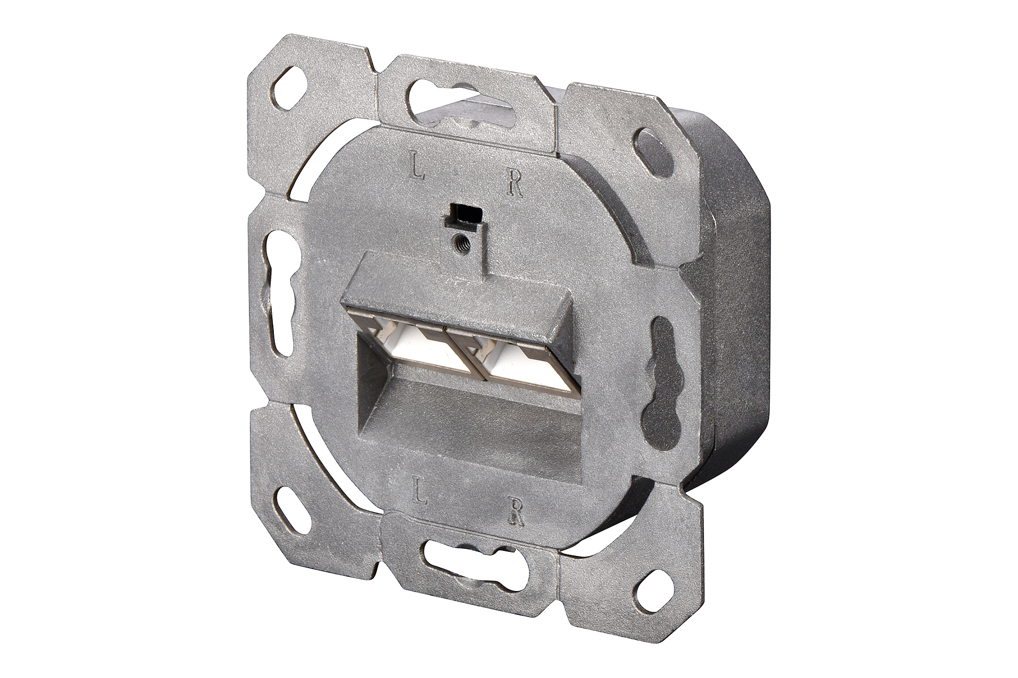 Cat.6A Netzwerkdose, 2x RJ45, AP, weiß