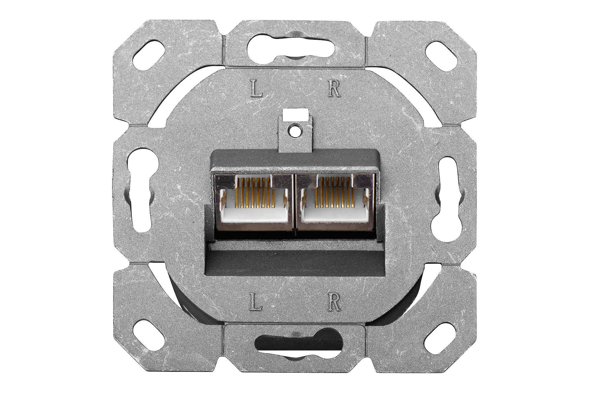 Cat.6 Netzwerkdose, 2x RJ45, AP, weiß