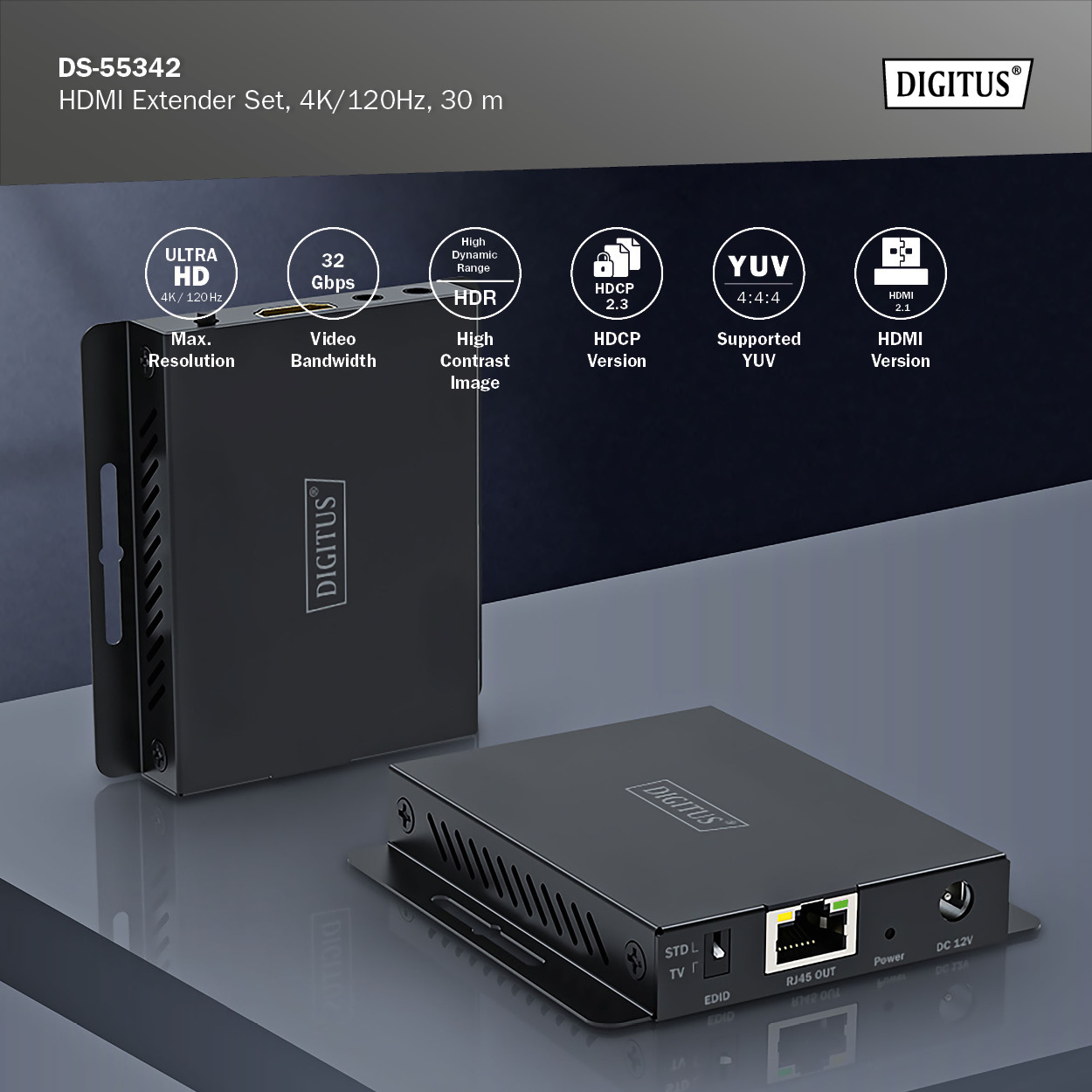 HDMI Extender Set, 4K/120Hz, 30 m