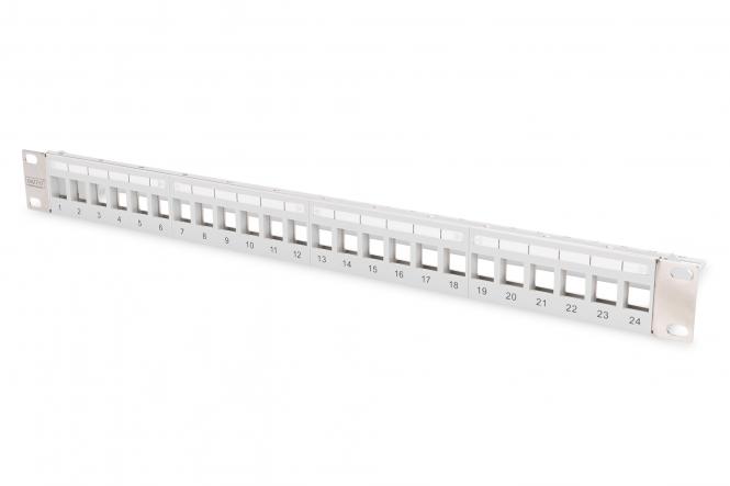 Modulares Patchpanel, 24-Port, 19", grau