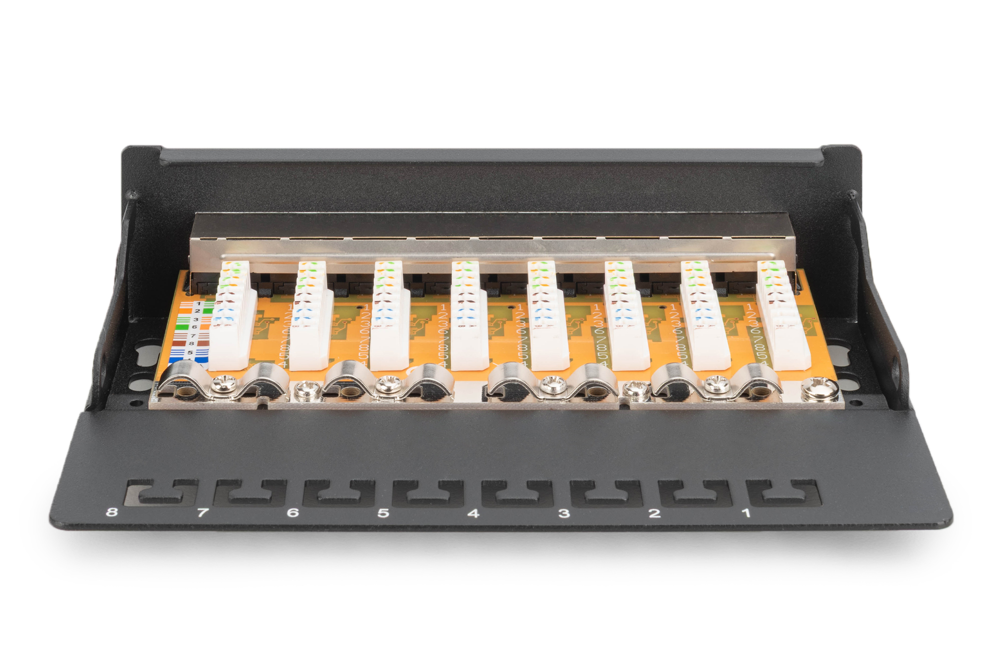 Cat.6 Desktop Patchpanel, 8-Port, schwarz