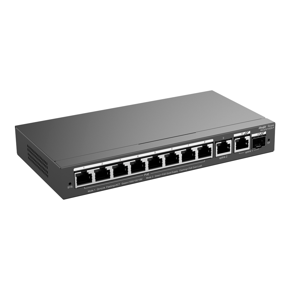 Smart PoE Switch, 8x PoE+, 1x SFP, 120W