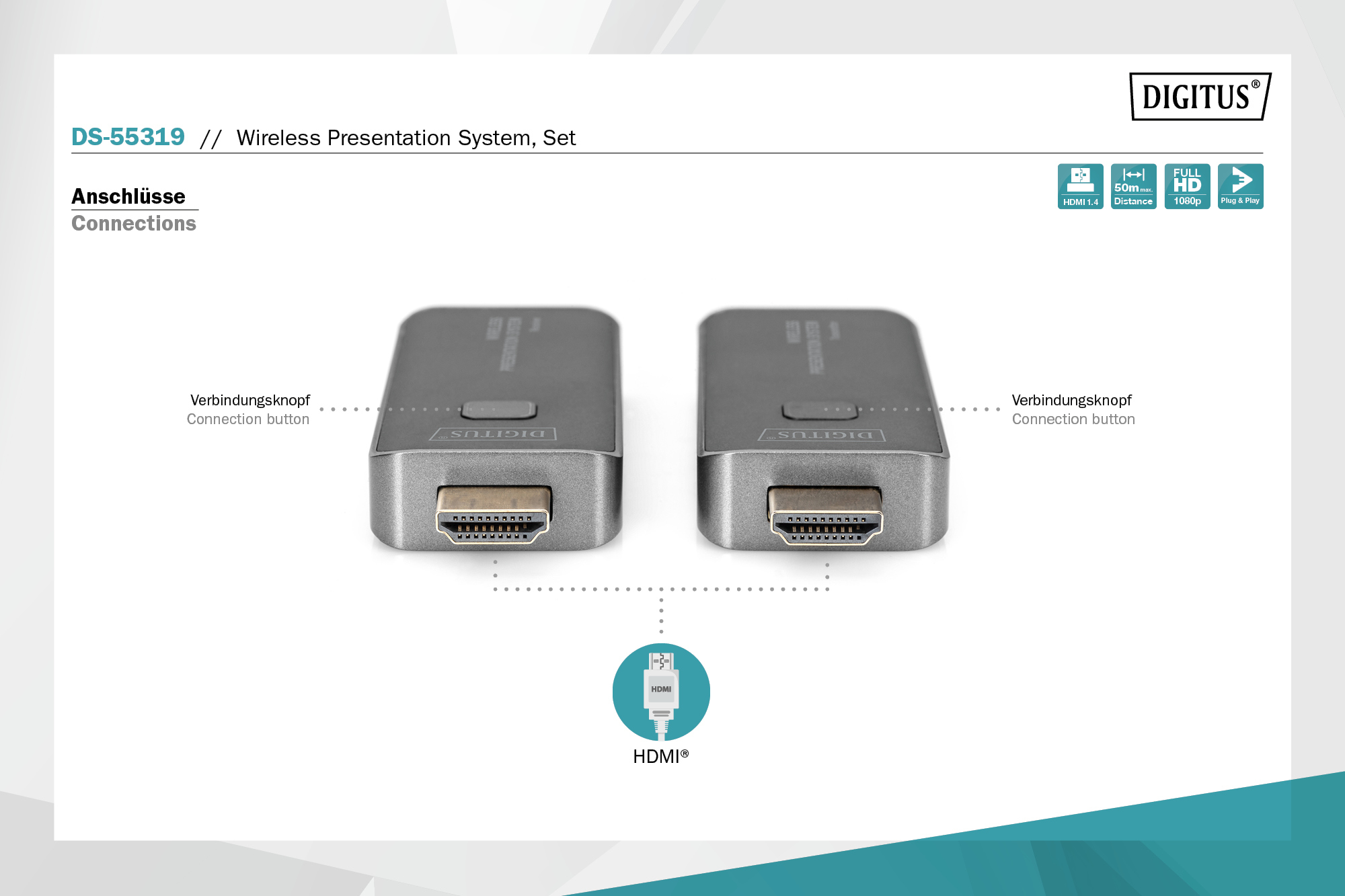 Click & Present Mini Wireless System, 50m, 16 zu 1