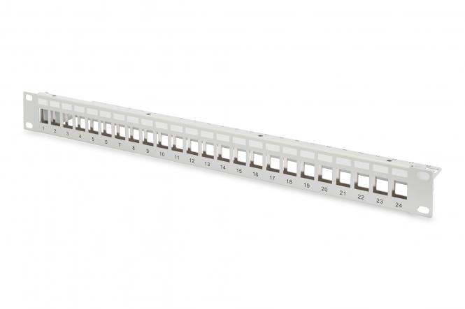 Modulares Patchpanel, 24-Port, 19", grau
