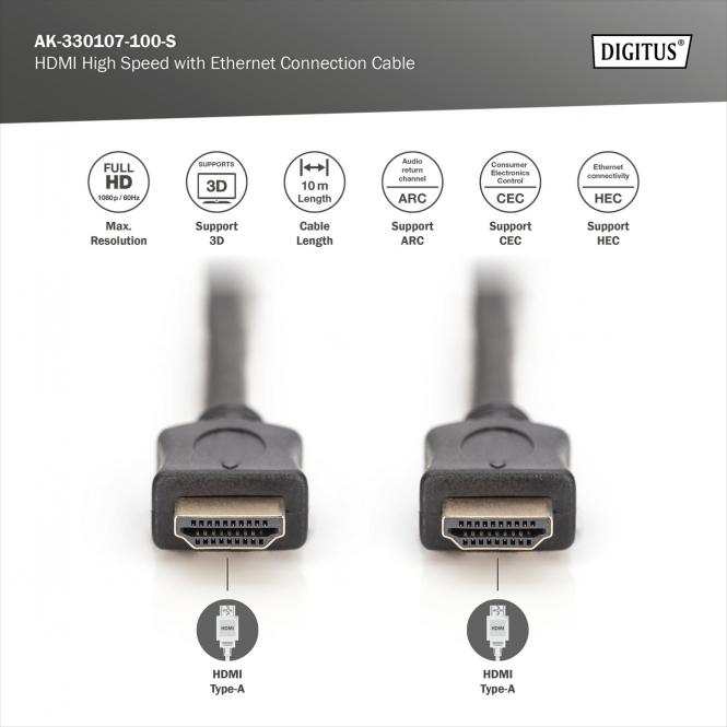 HDMI Kabel, 10m, Full HD