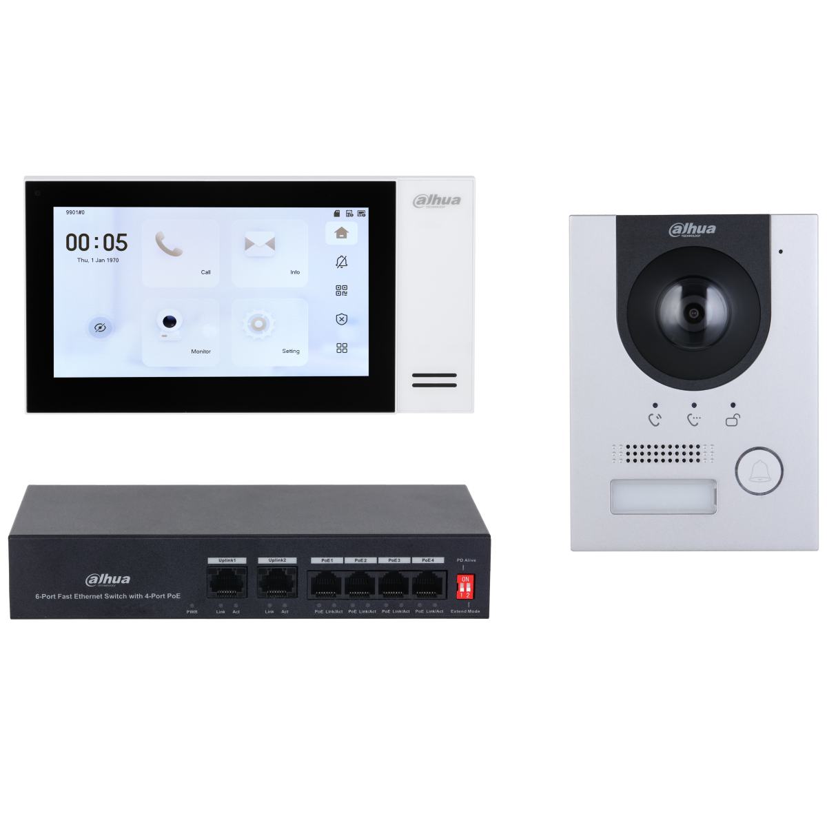 IP-Sprechanlagen-Set, 7" Indoor, Aufputz