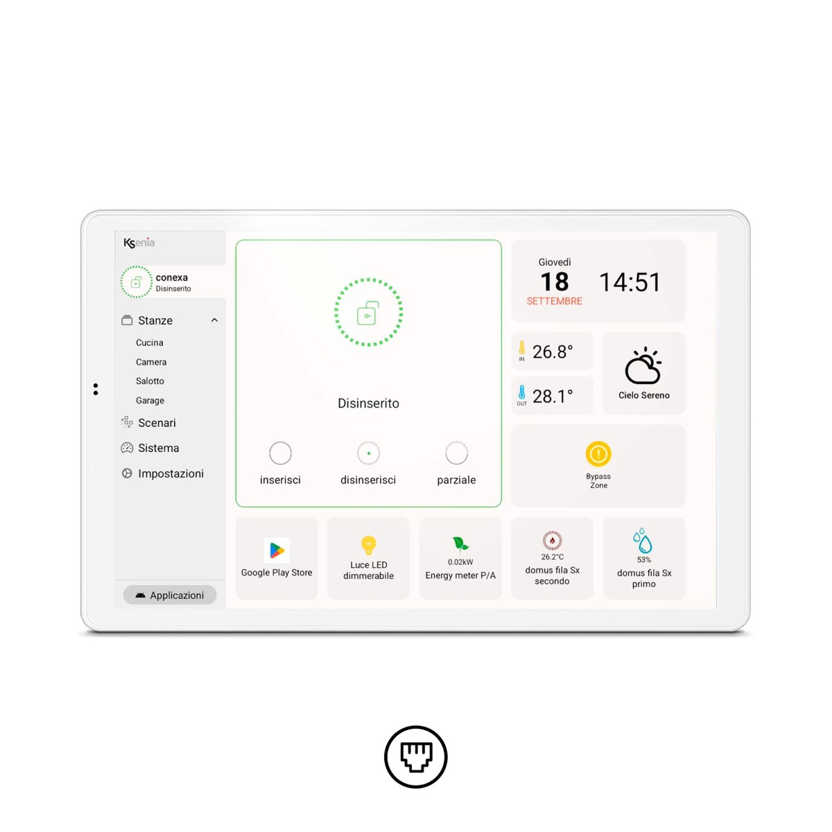 KSI2100045.301 conexa 10,1-Zoll-IP-Touchscreen-Tastatur in Weiß