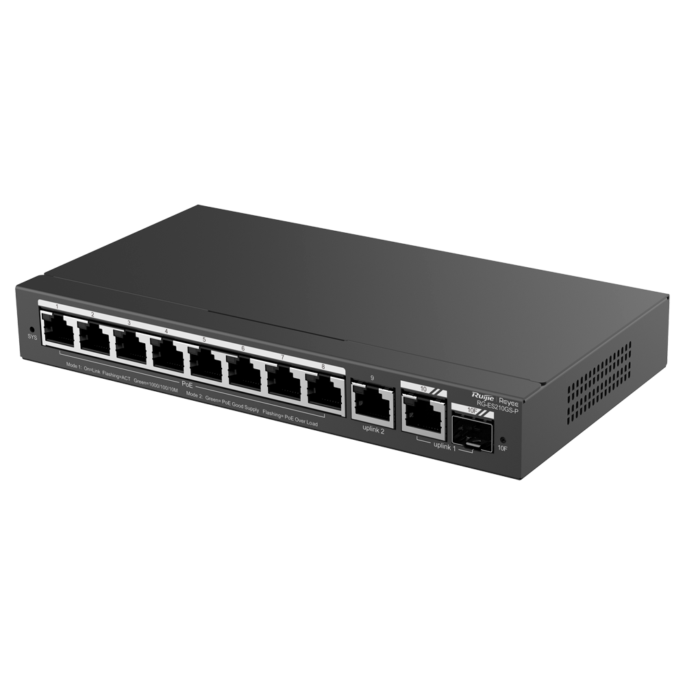Smart PoE Switch, 8x PoE+, 1x SFP, 120W