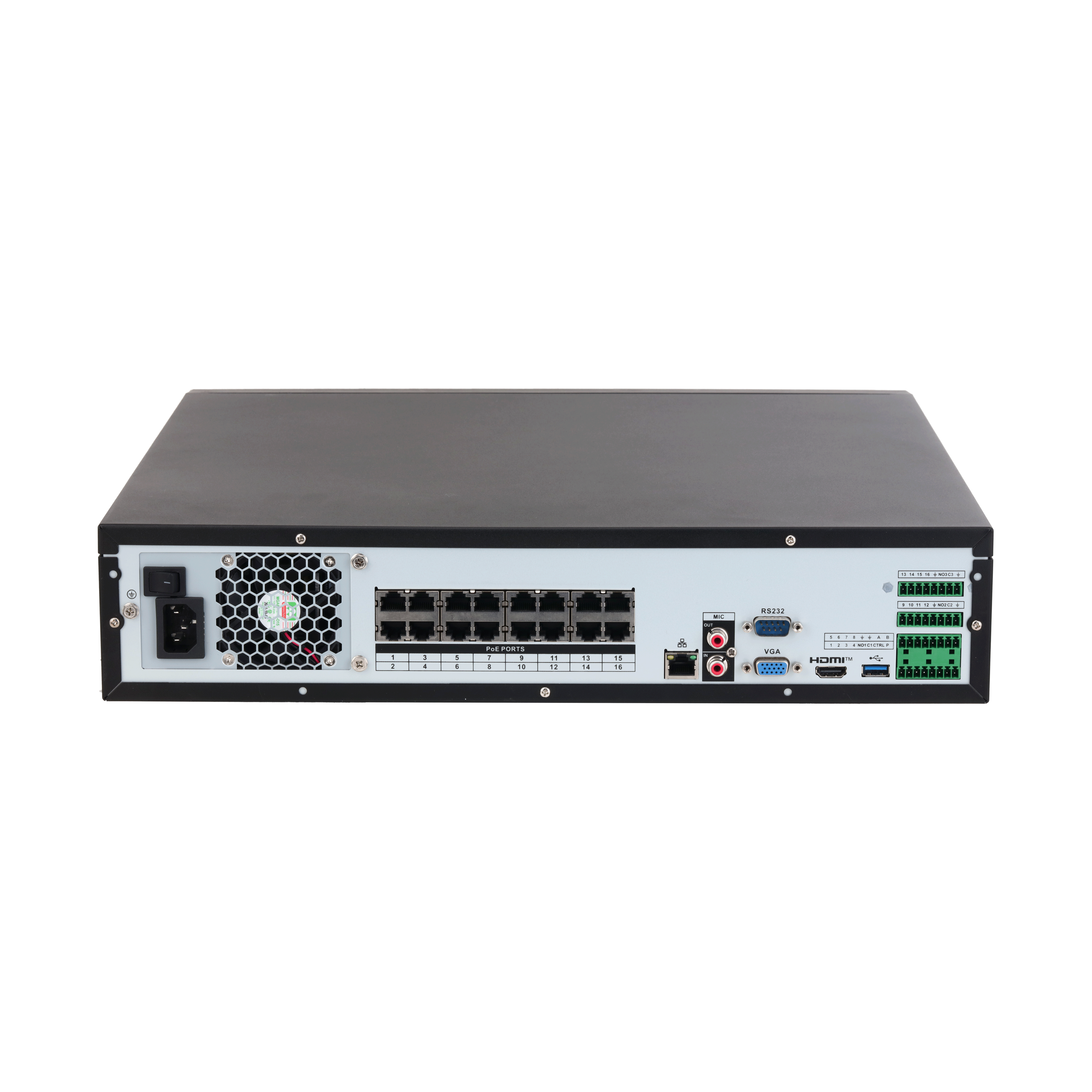 WizSense 16-Kanal IP-Rekorder, 16x PoE, 8x HDD