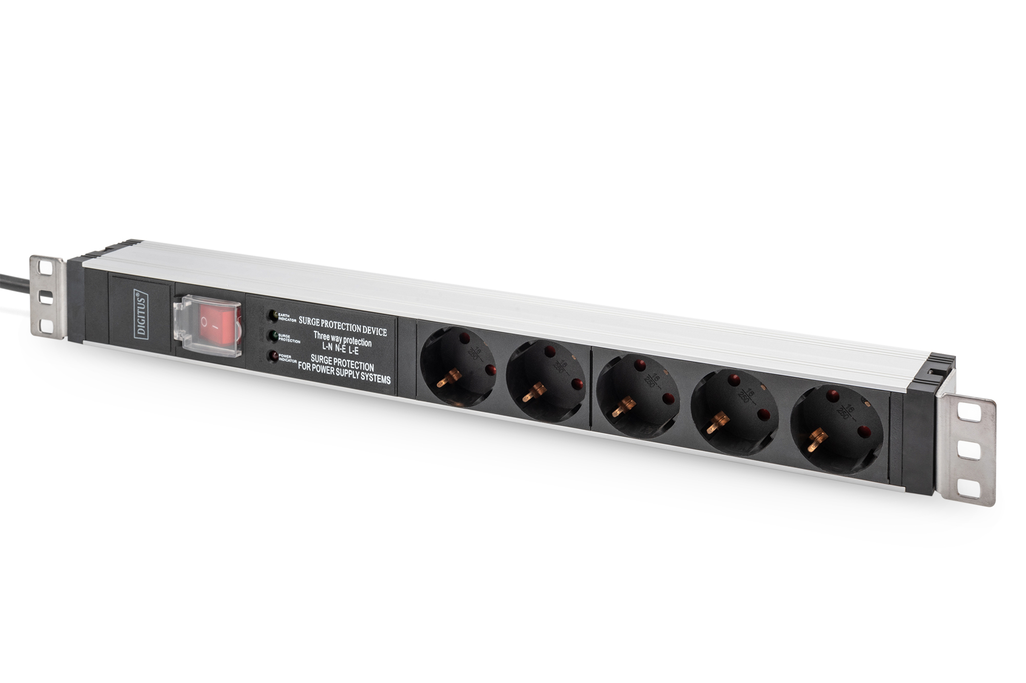 19" PDU, 5x Schuko, Netzfilter, Überspannung