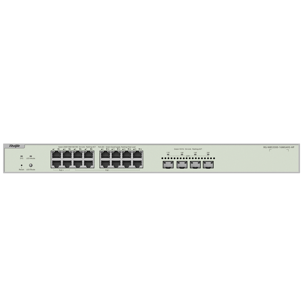 L2+ PoE++ Switch, 16x 2.5G, 4x 10G
