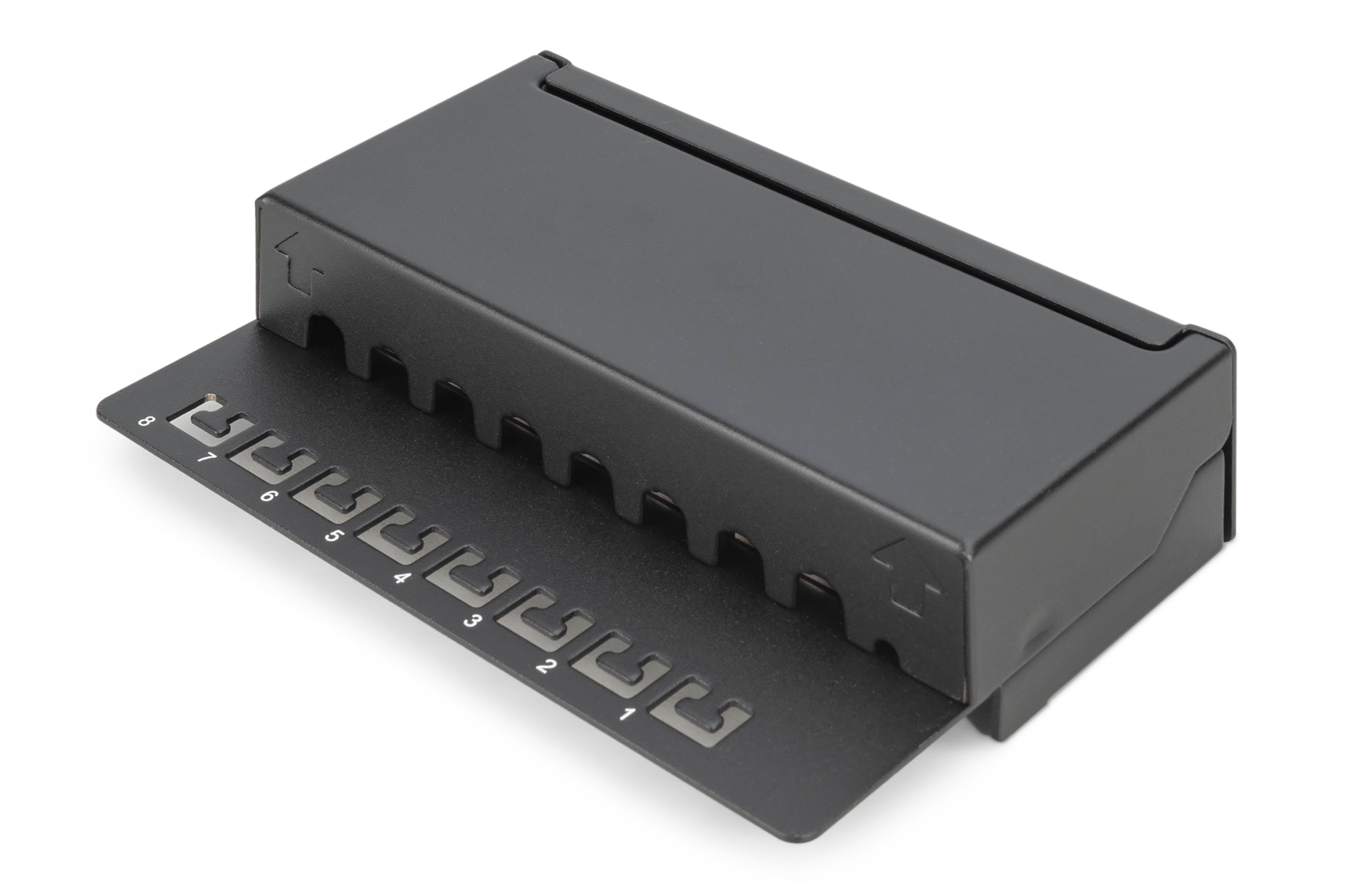 Cat.6 Desktop Patchpanel, 8-Port, schwarz