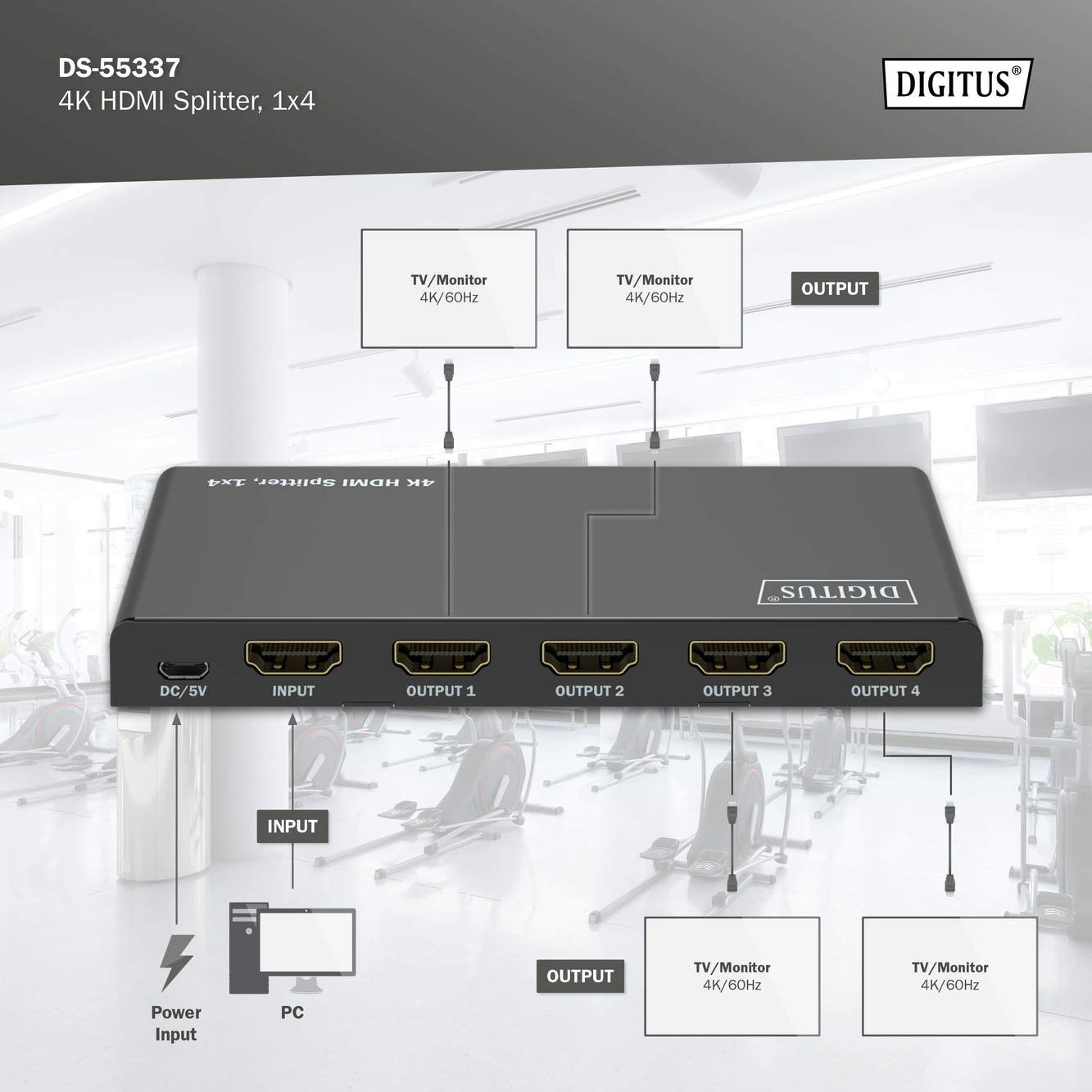 4K HDMI Splitter 1x4