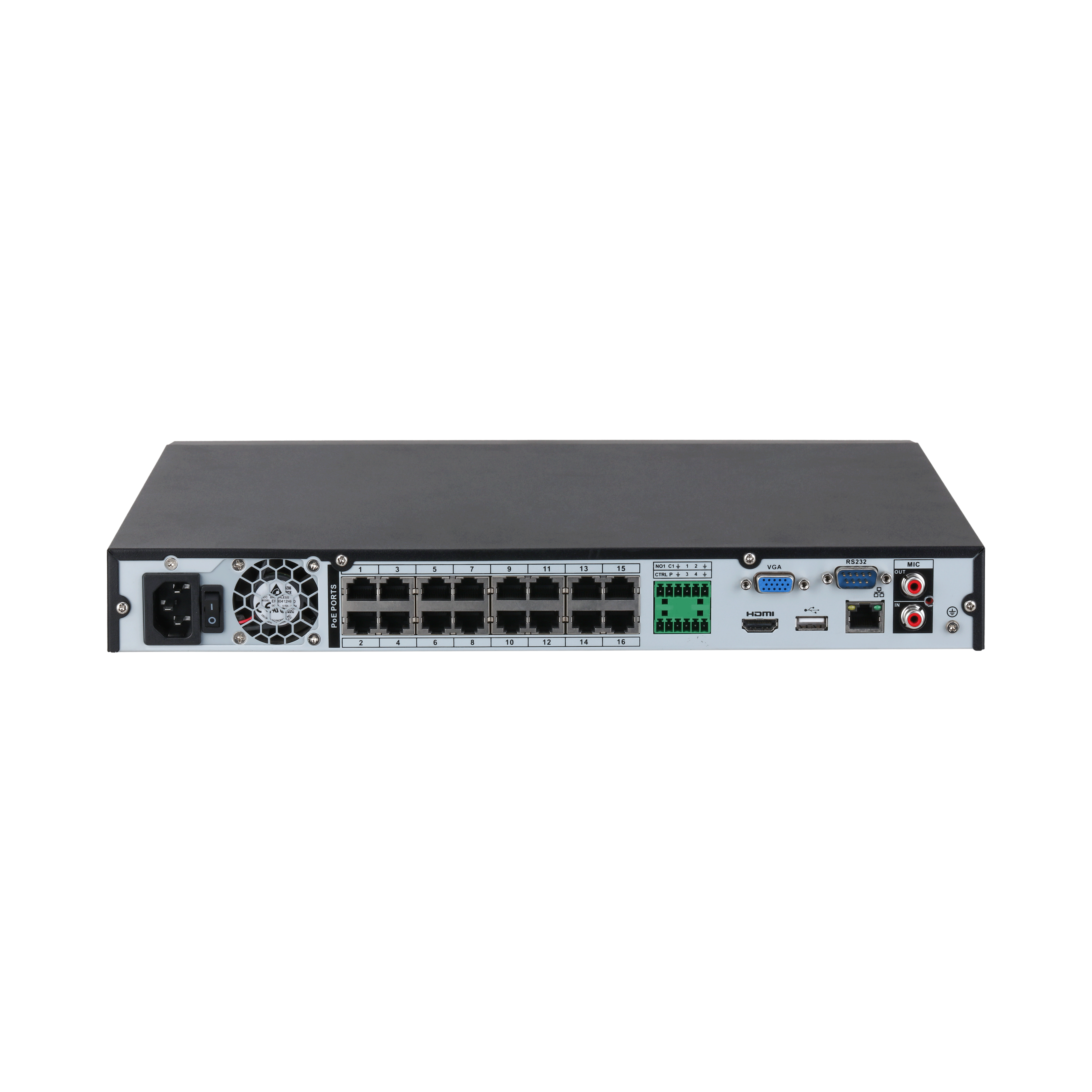 WizSense 32-Kanal IP-Rekorder, 16x PoE, 2x HDD