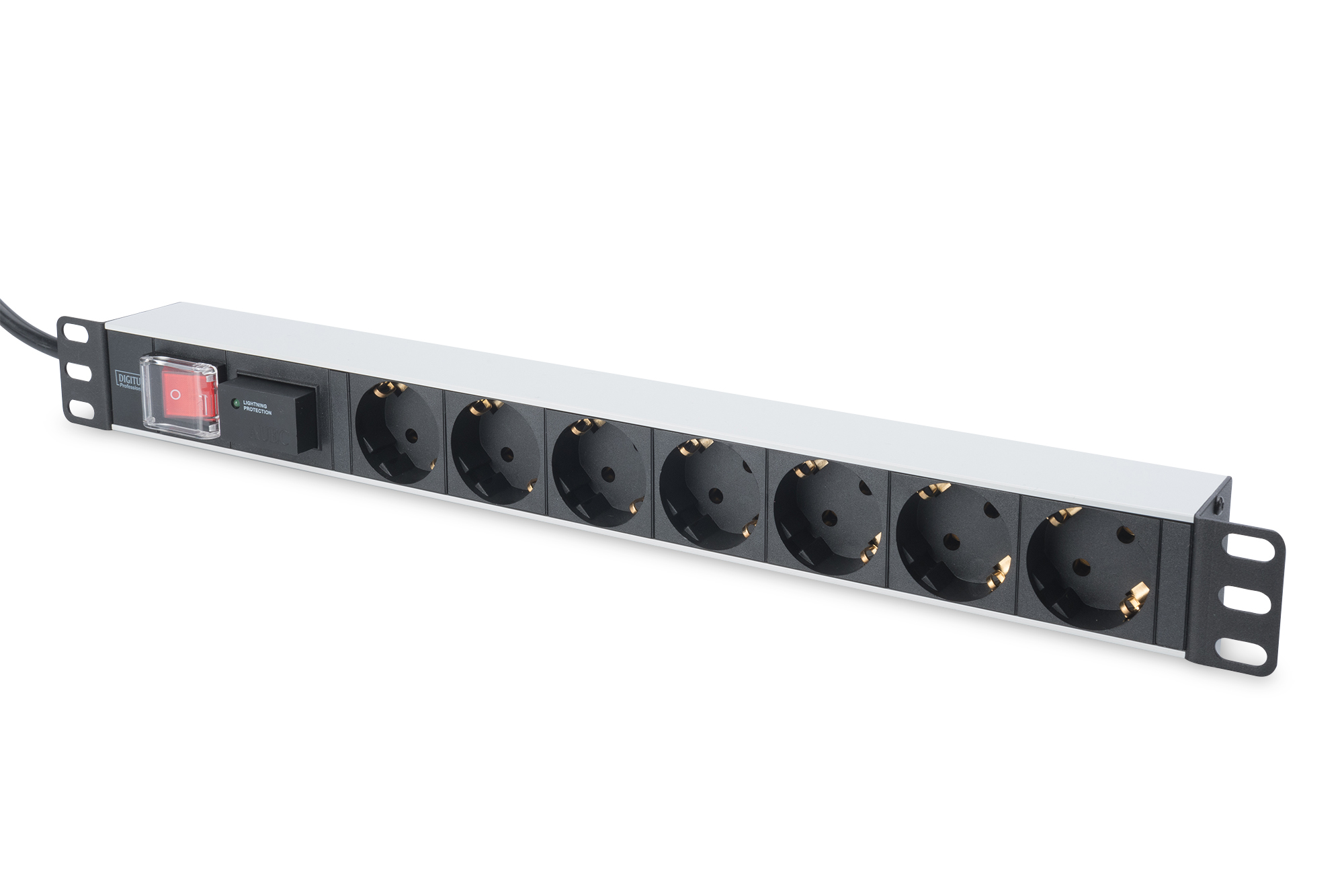 19" PDU, 7x Schuko, Schalter, Überspannung