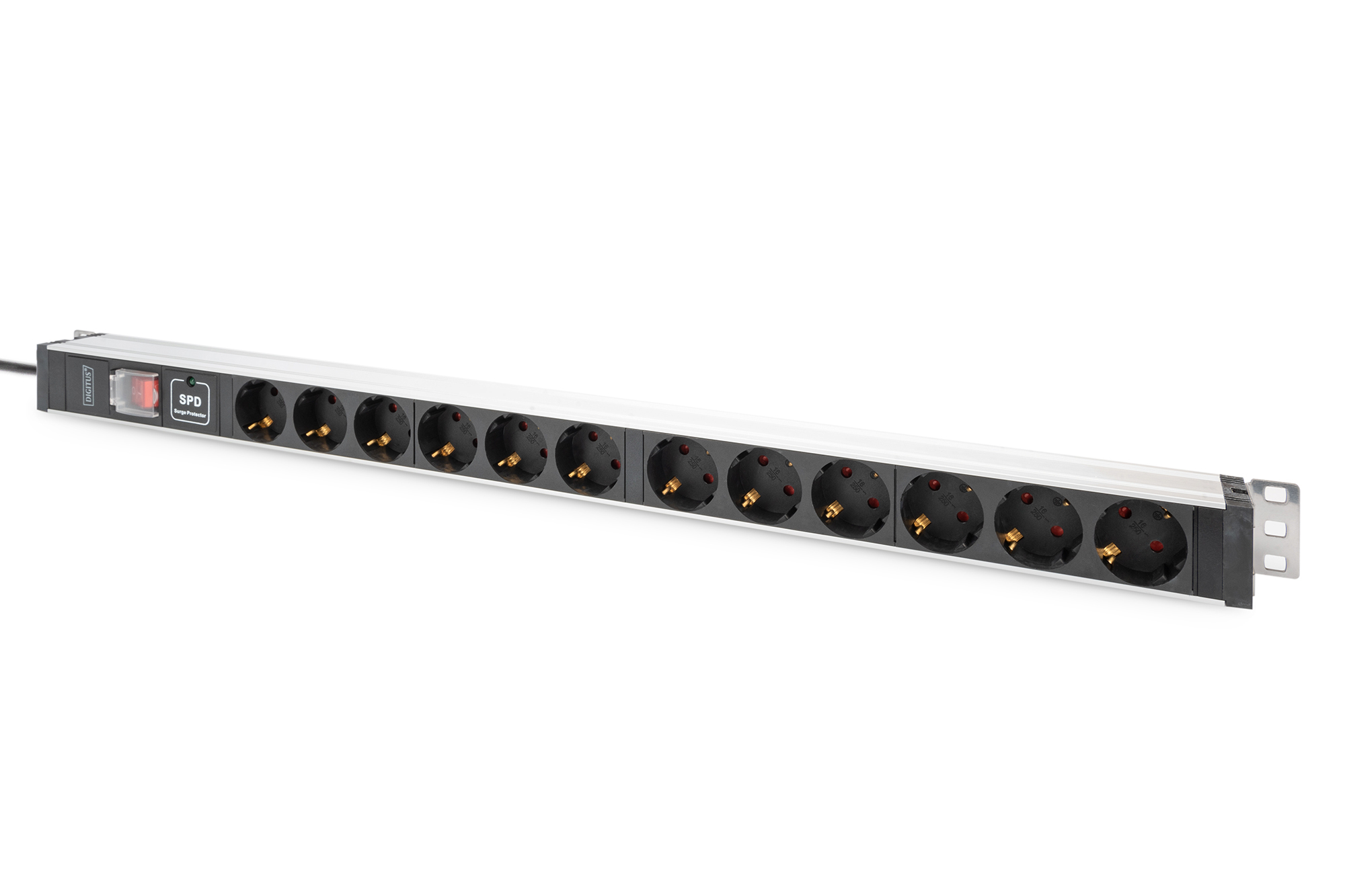 19" PDU, 12x Schuko, 16A, Überspannung