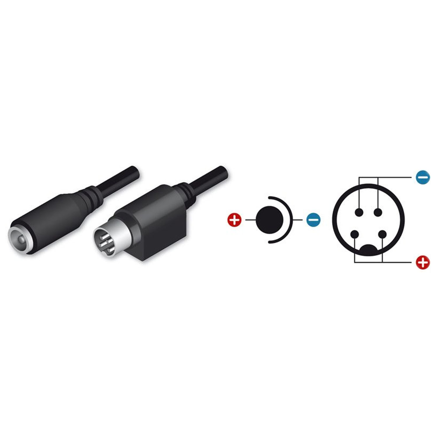 CON-DC-HIK DC Adapter, Mini-DIN auf DC Stecker