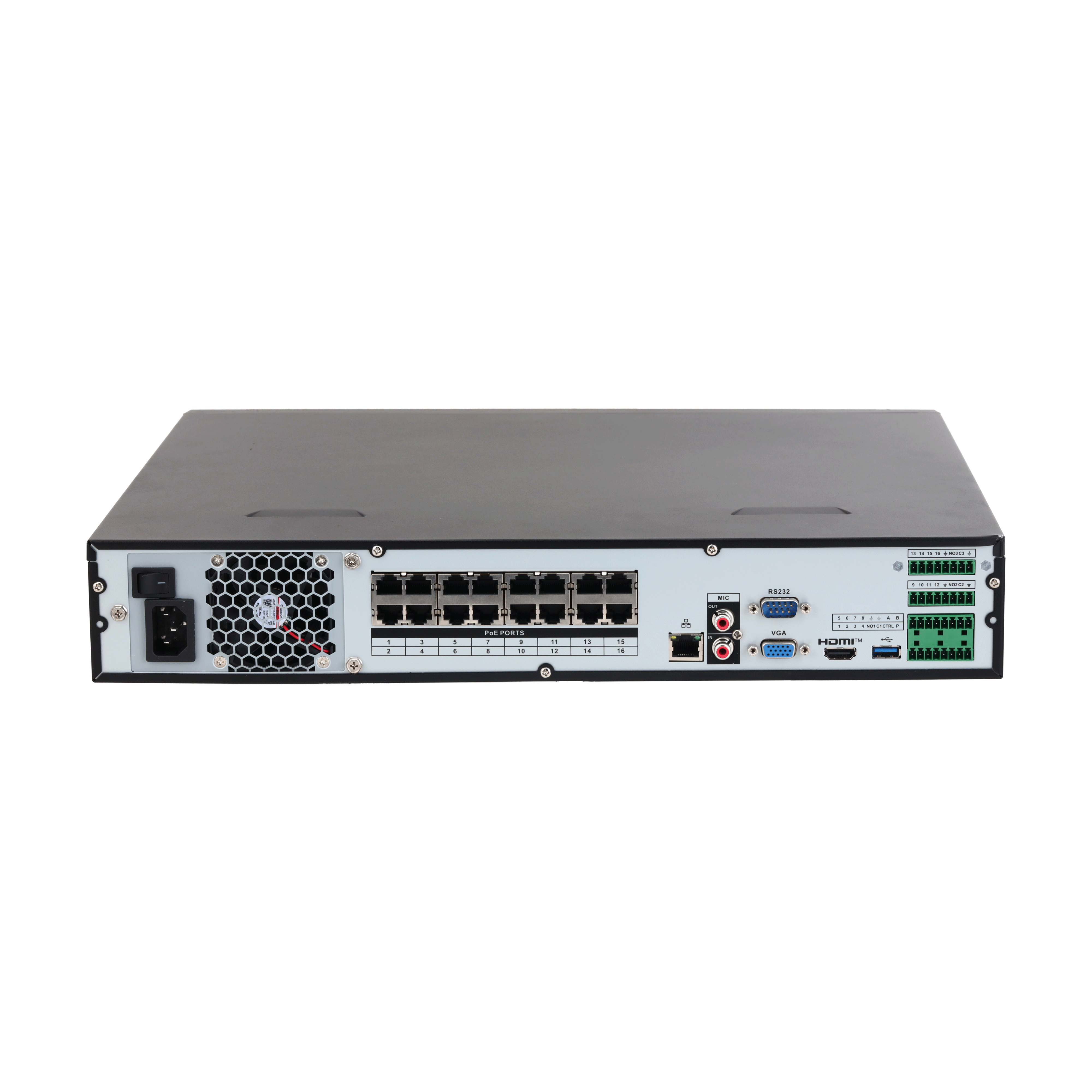 WizSense 16-Kanal IP-Rekorder, 16x PoE, 4x HDD
