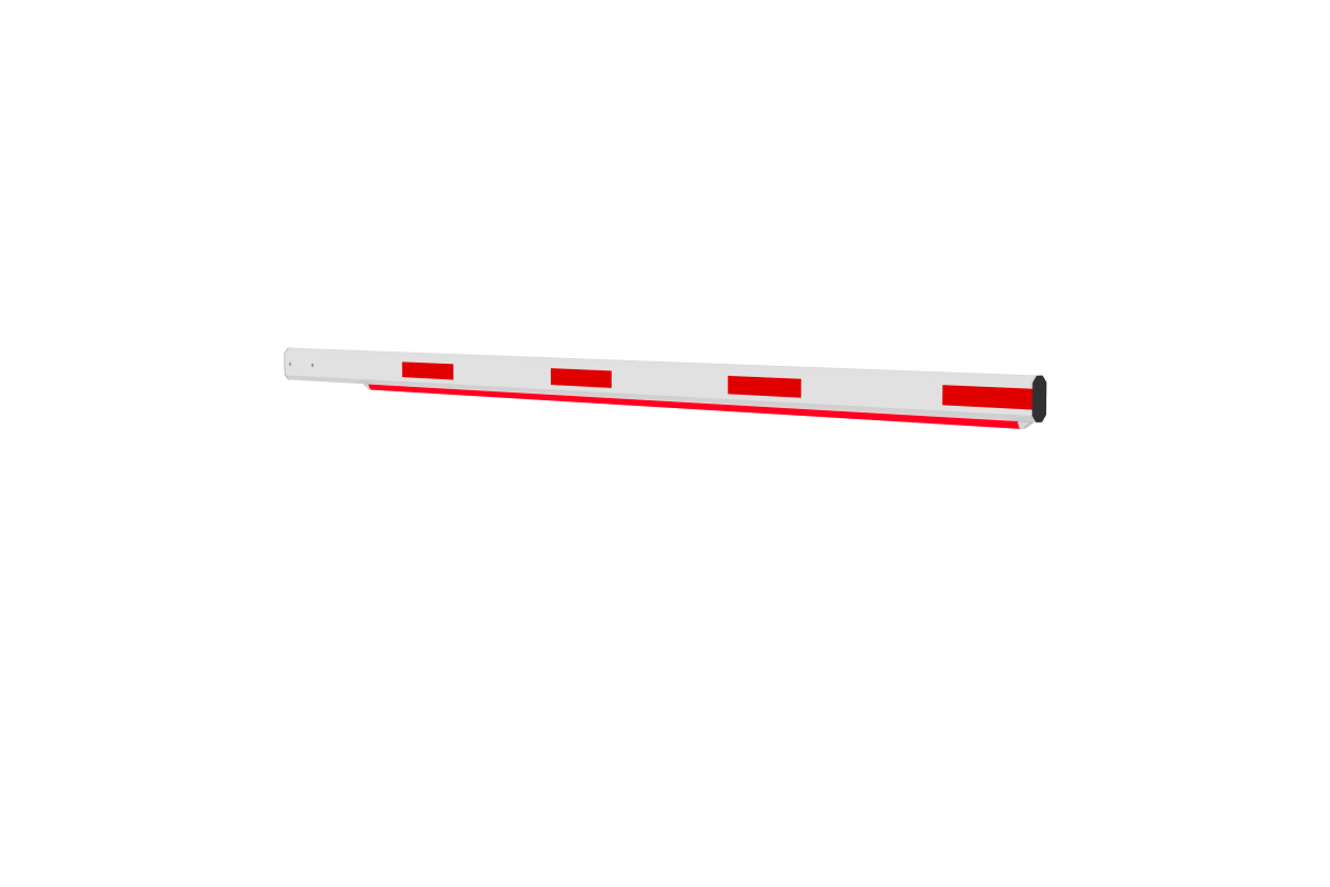 Schrankenarm LED, 3m, rot/weiß, Integrierte LED