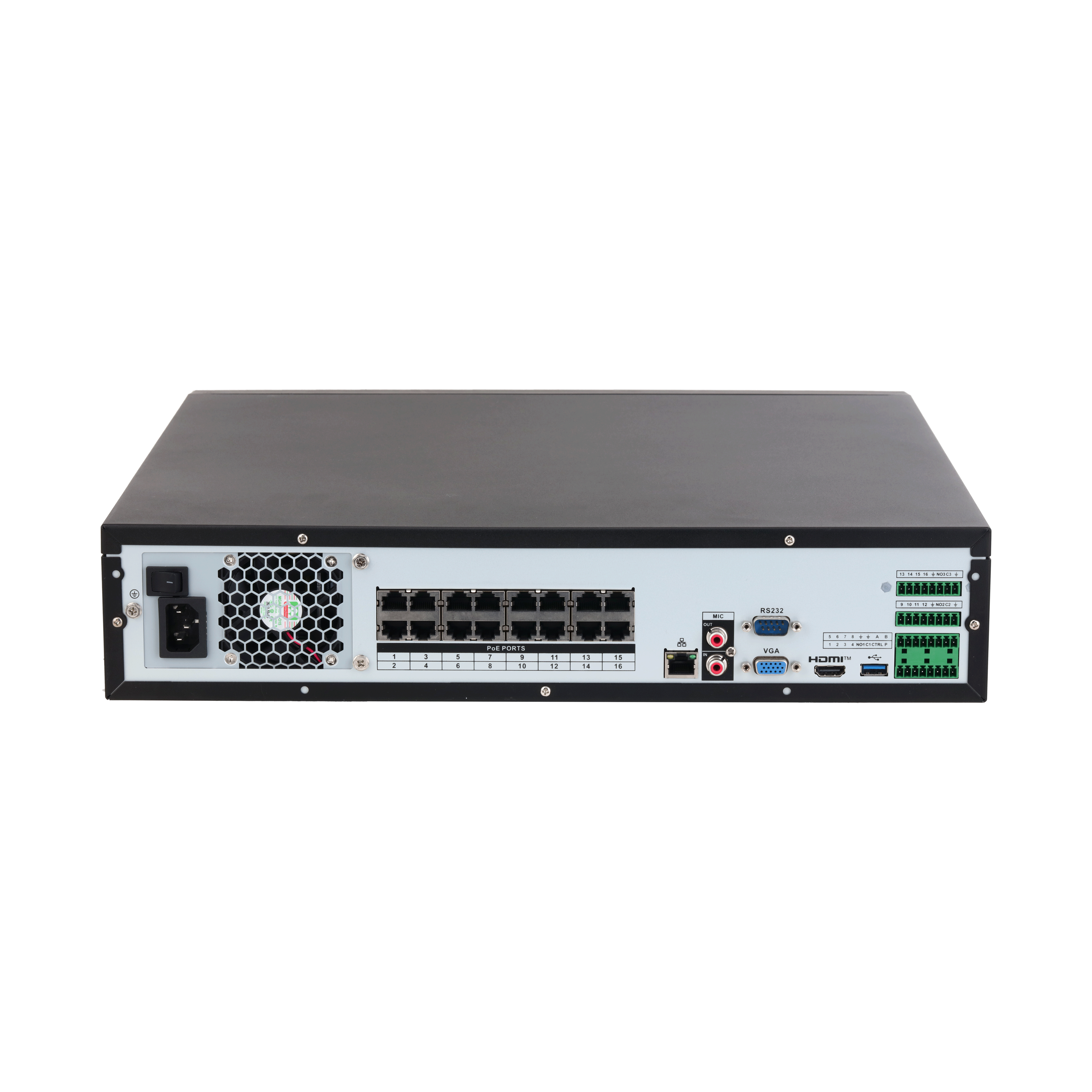 WizSense 32-Kanal IP-Rekorder, 16x PoE, 8x HDD