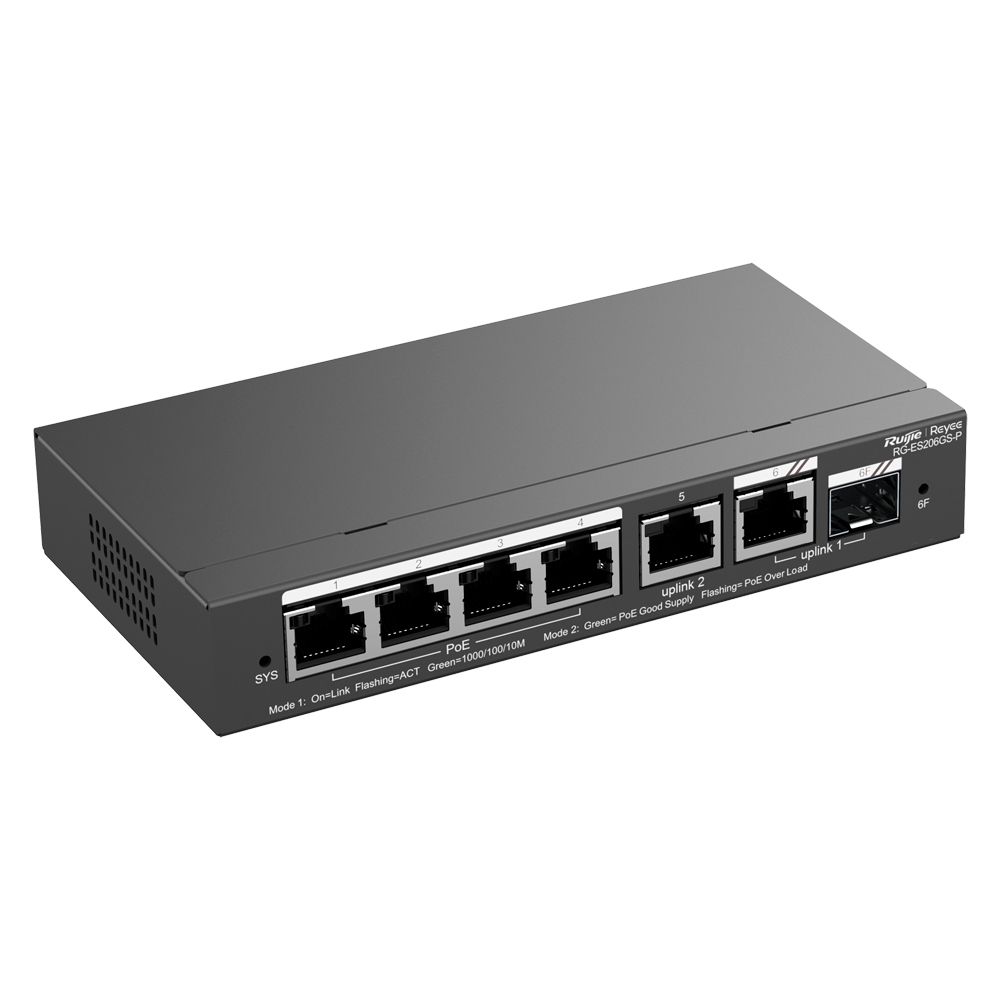 Smart PoE Switch, 4x PoE+, 1x SFP, 54W
