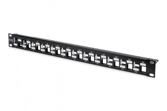 Modulares Patchpanel, 24-Port, 19", schwarz