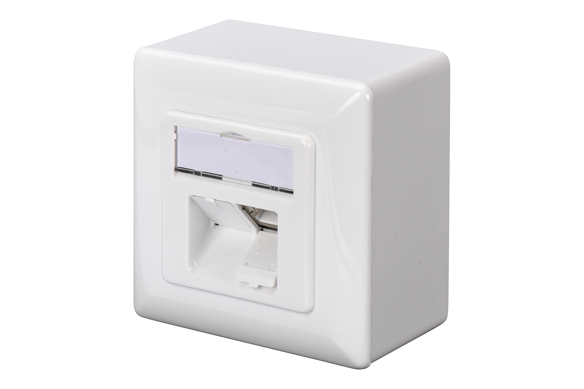 Cat.6A Netzwerkdose, 2x RJ45, AP, weiß