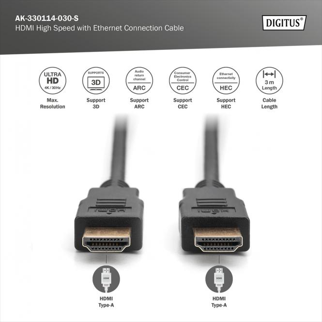 HDMI Kabel, 3m, 4K@30Hz
