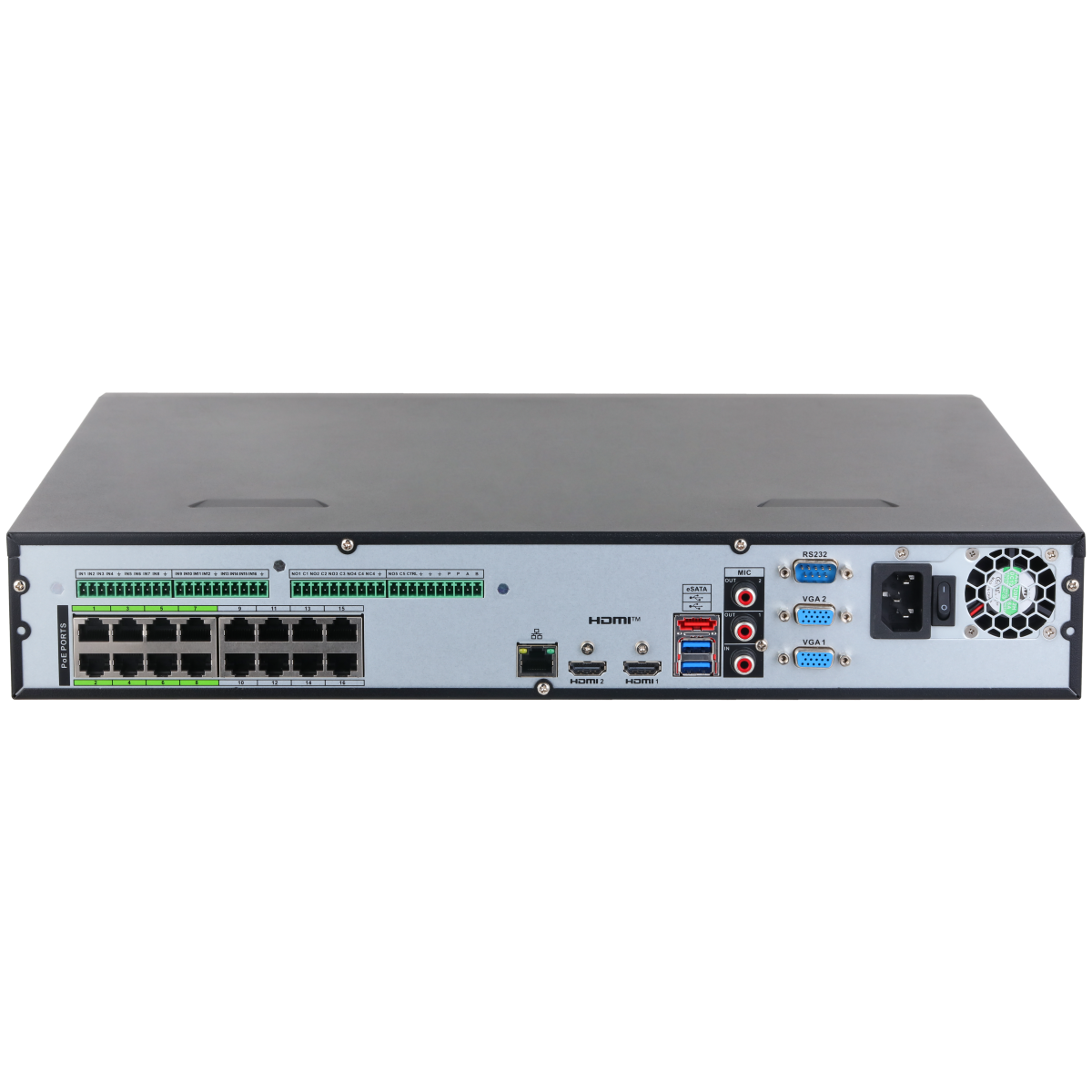 WizMind 32-Kanal IP-Rekorder, 16x PoE, 4x HDD