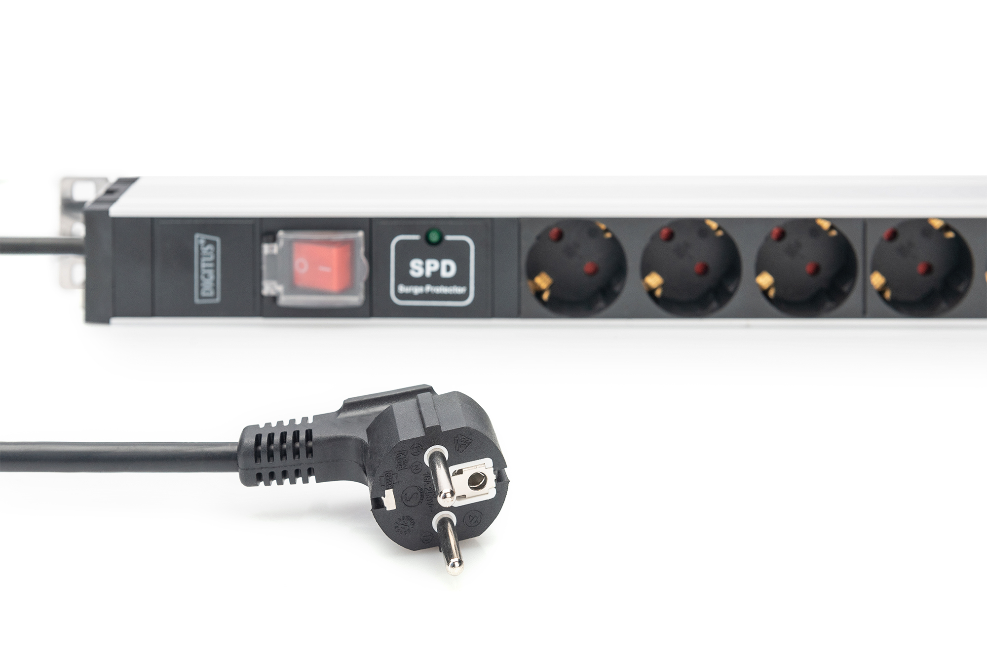 19" PDU, 12x Schuko, 16A, Überspannung