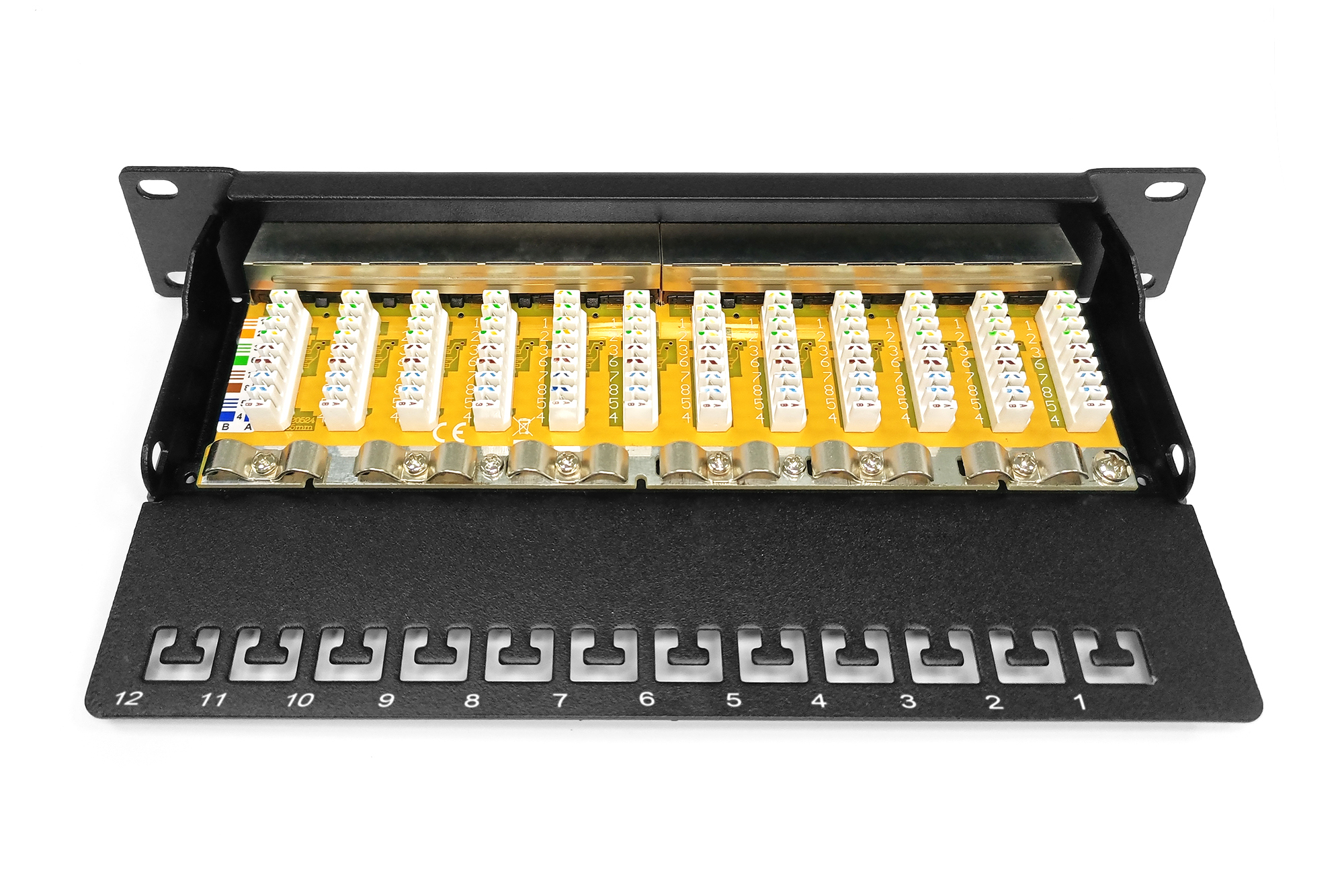 Cat.6A Patchpanel, 12-Port, 10", schwarz