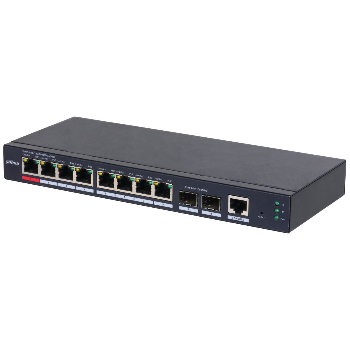 10-Port L2 PoE Switch, 8x Gbit, 110W