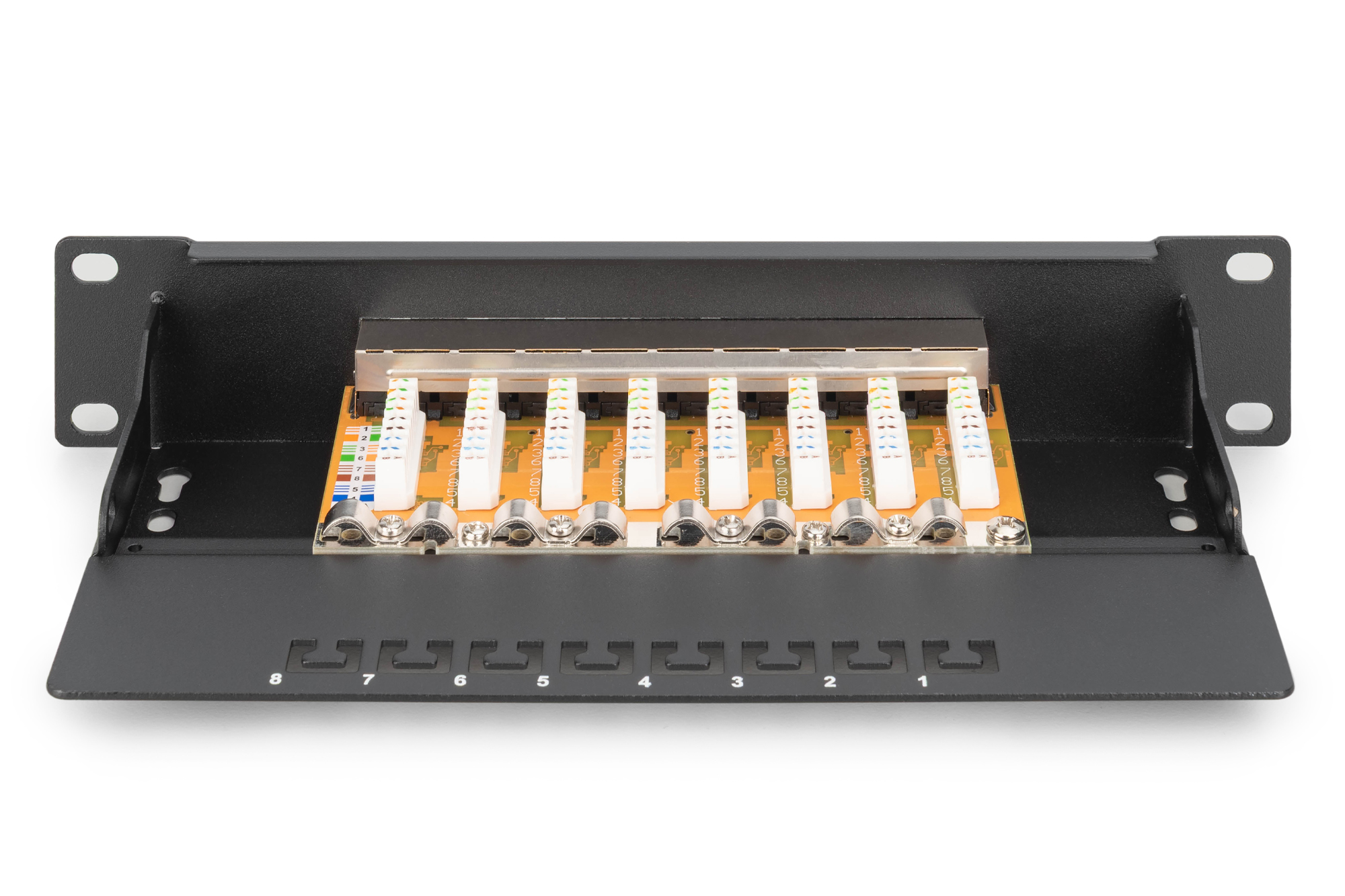 Cat.6 Patchpanel, 8-Port, 10", schwarz