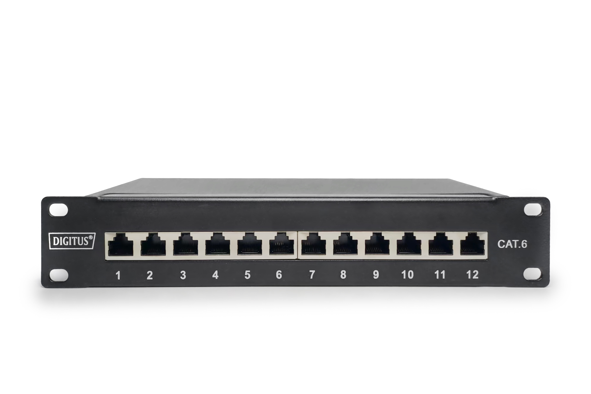Cat.6A Patchpanel, 12-Port, 10", schwarz