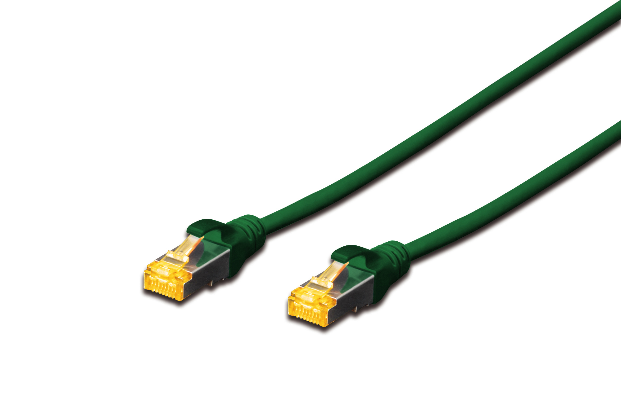 Cat 6A S/FTP Patchkabel, 0,25m Grün