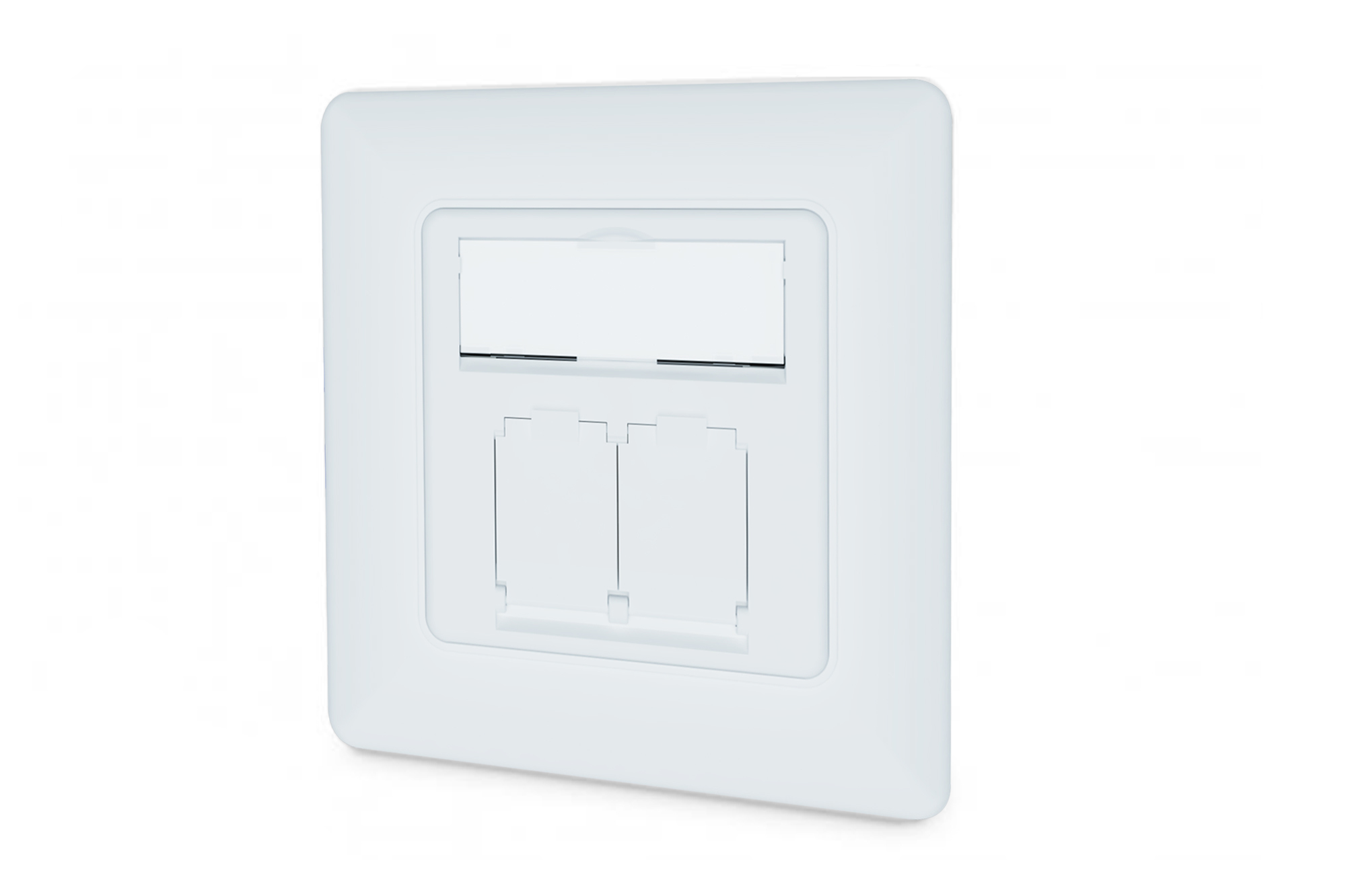 Cat.6A Netzwerkdose, 2x RJ45, UP, weiß