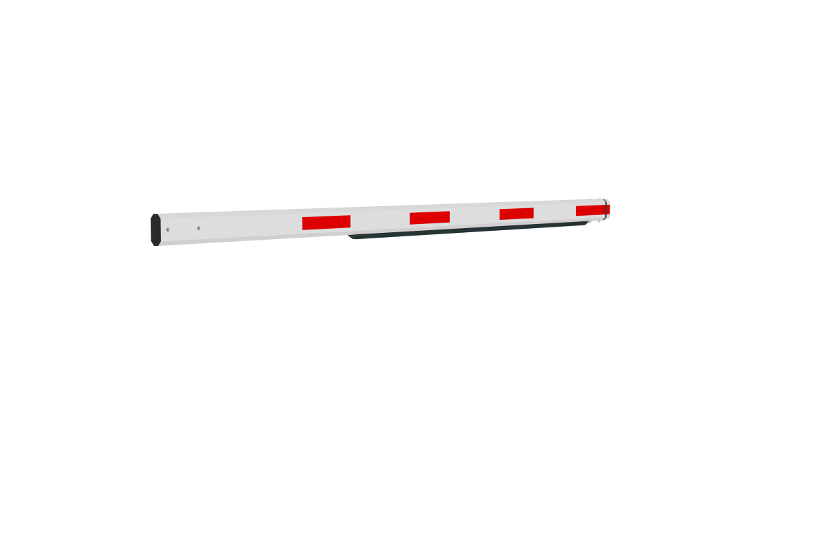 Schrankenarm, 2,7m, rot/weiß