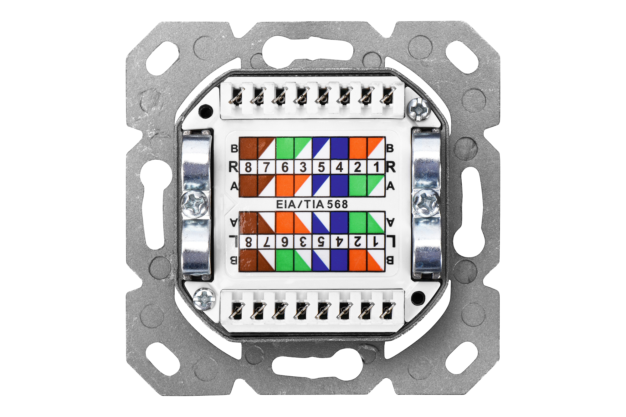 Cat.6 Netzwerkdose, 2x RJ45, AP, weiß