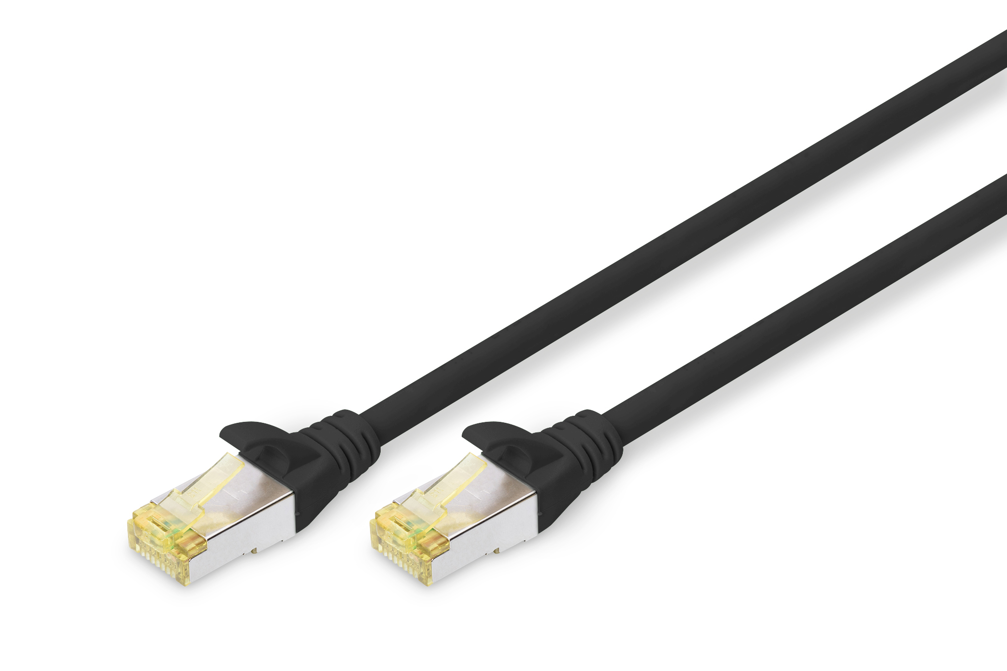 Cat 6A S/FTP Patchkabel, 0,25m Schwarz