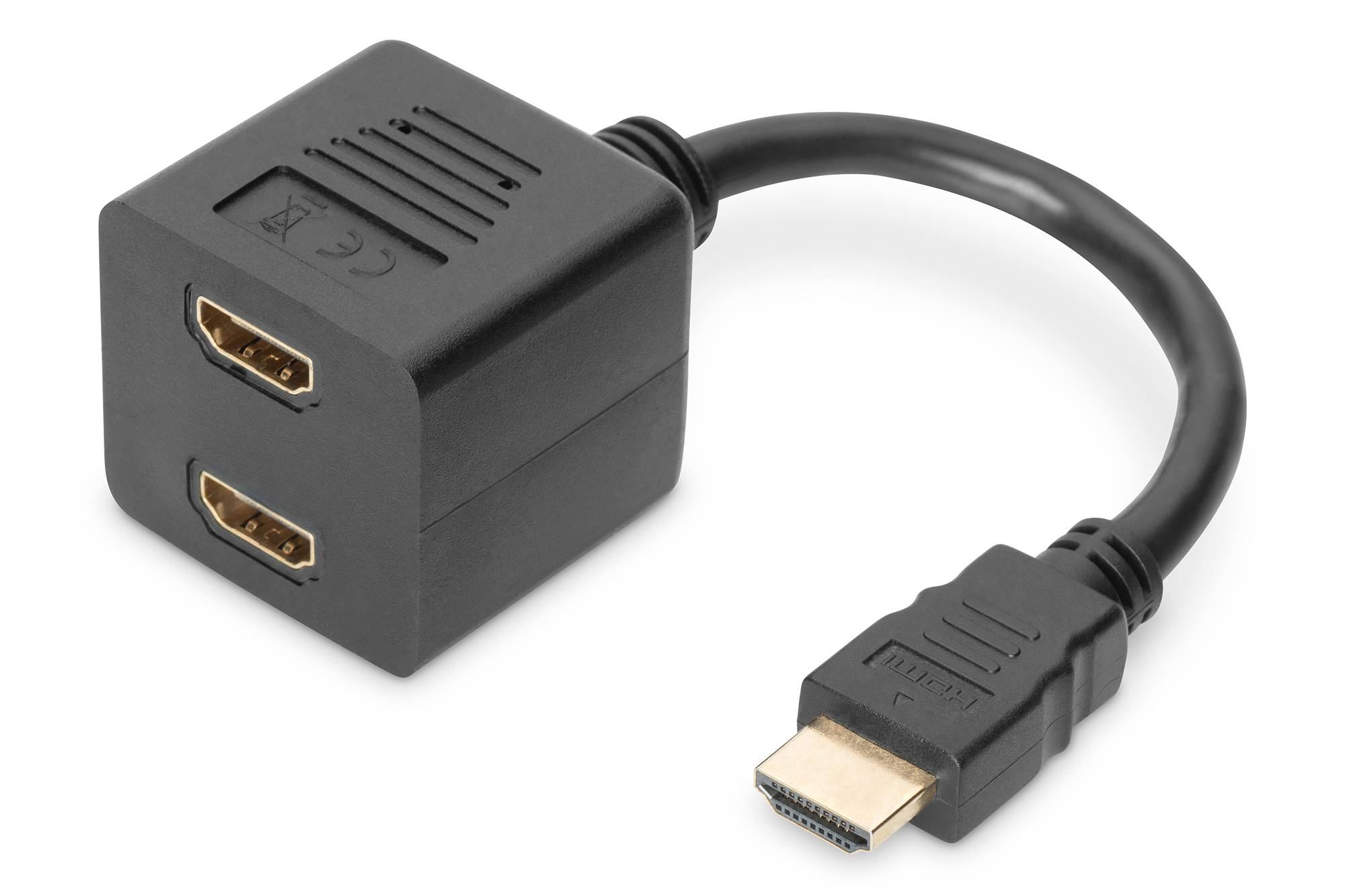 HDMI Y-Verteilerkabel, 0,2m, Schwarz