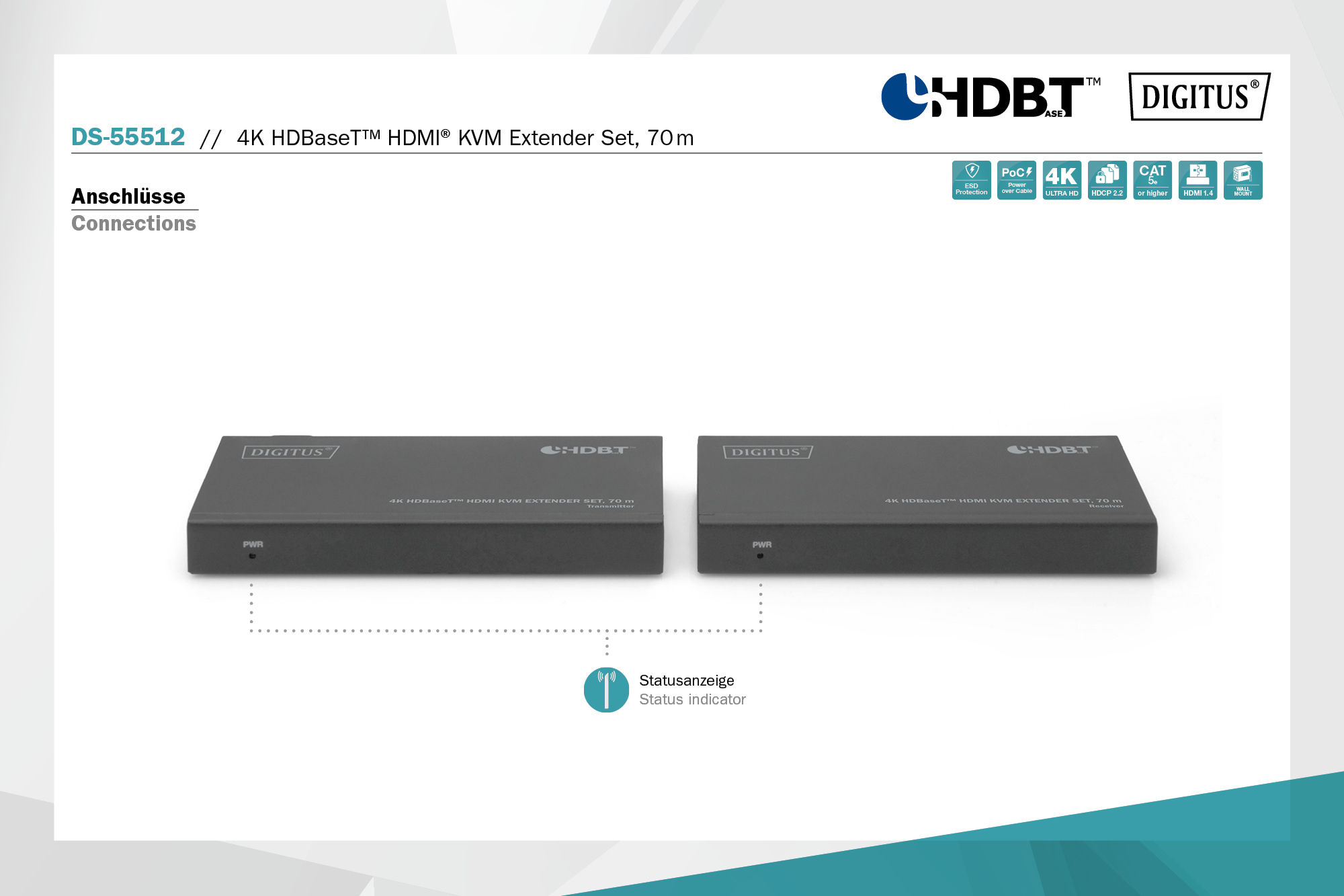 4K HDBaseT HDMI KVM Extender, 70m
