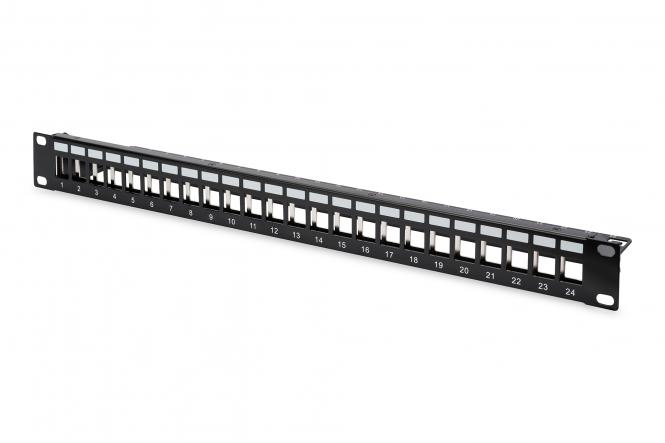 Modulares Patchpanel, 24-Port, 19", schwarz