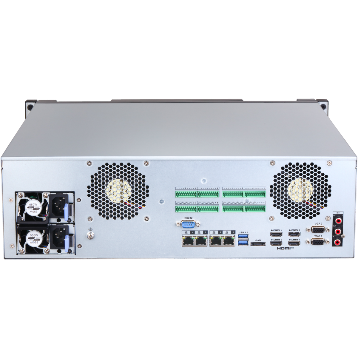 WizMind 128Kanal IP-Rekorder, no PoE, 16x HDD, LCD