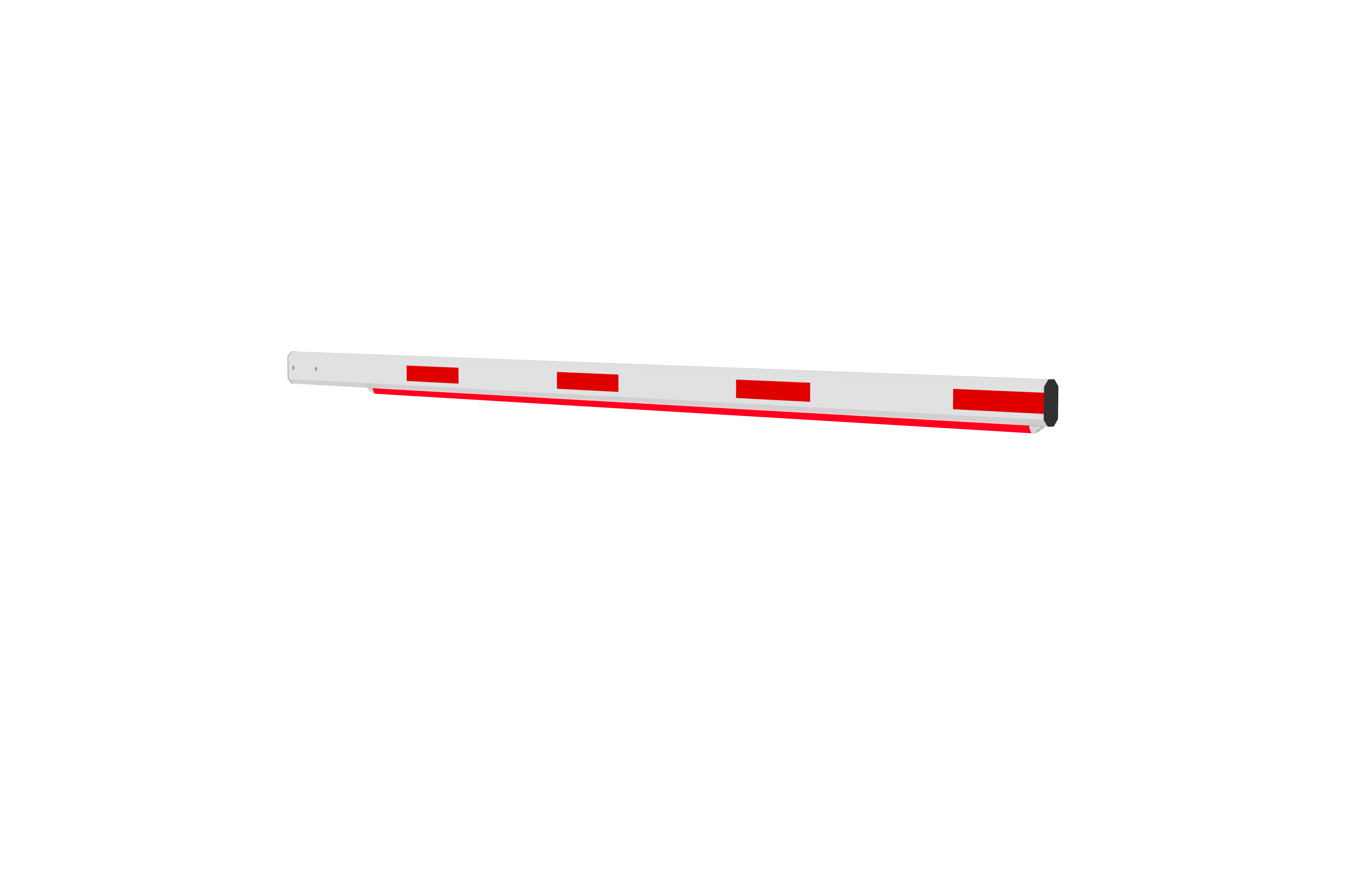 Schrankenarm LED, 4m, rot/weiß, Integrierte LED
