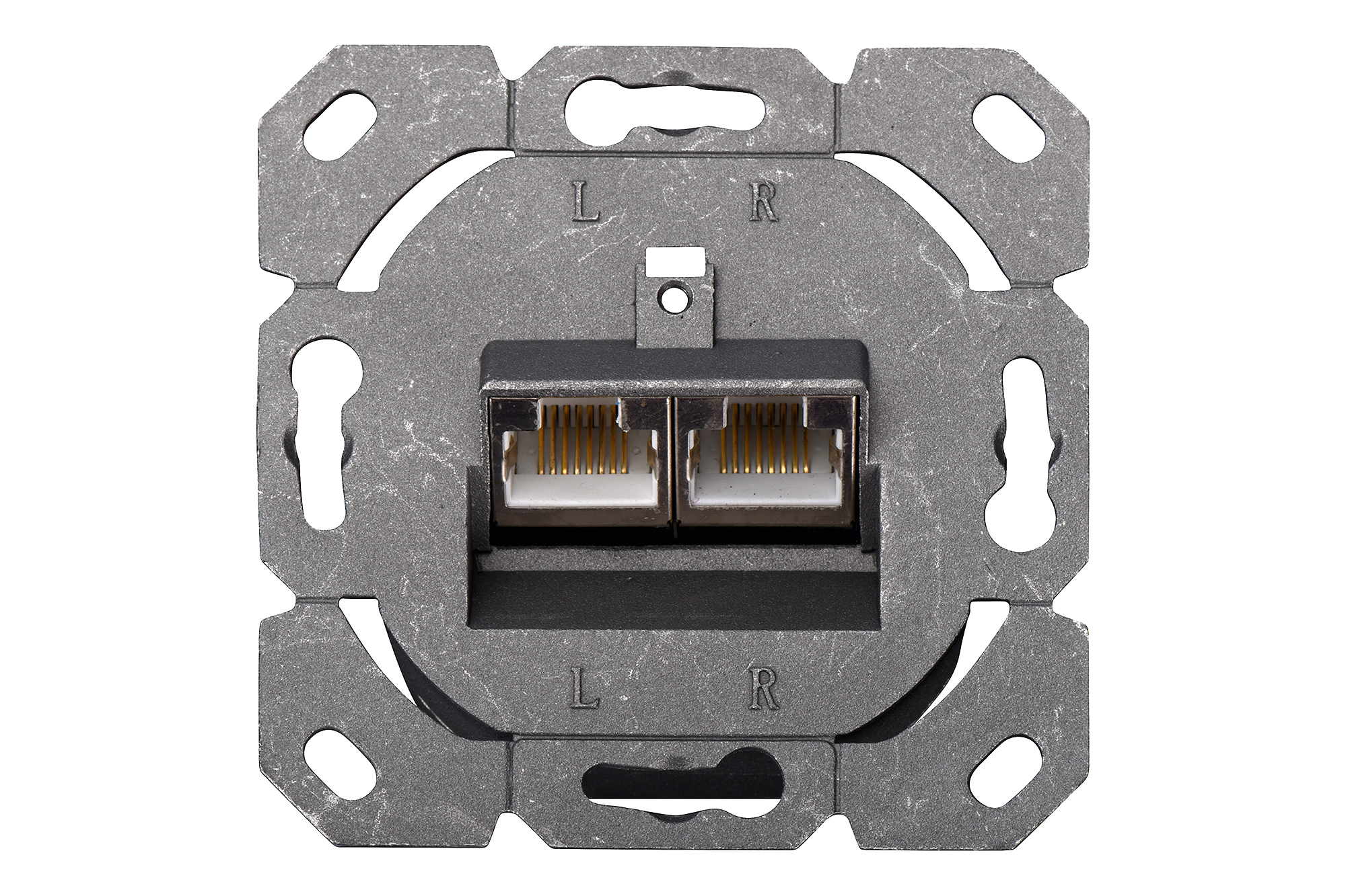 Cat.6A Netzwerkdose, 2x RJ45, UP, weiß