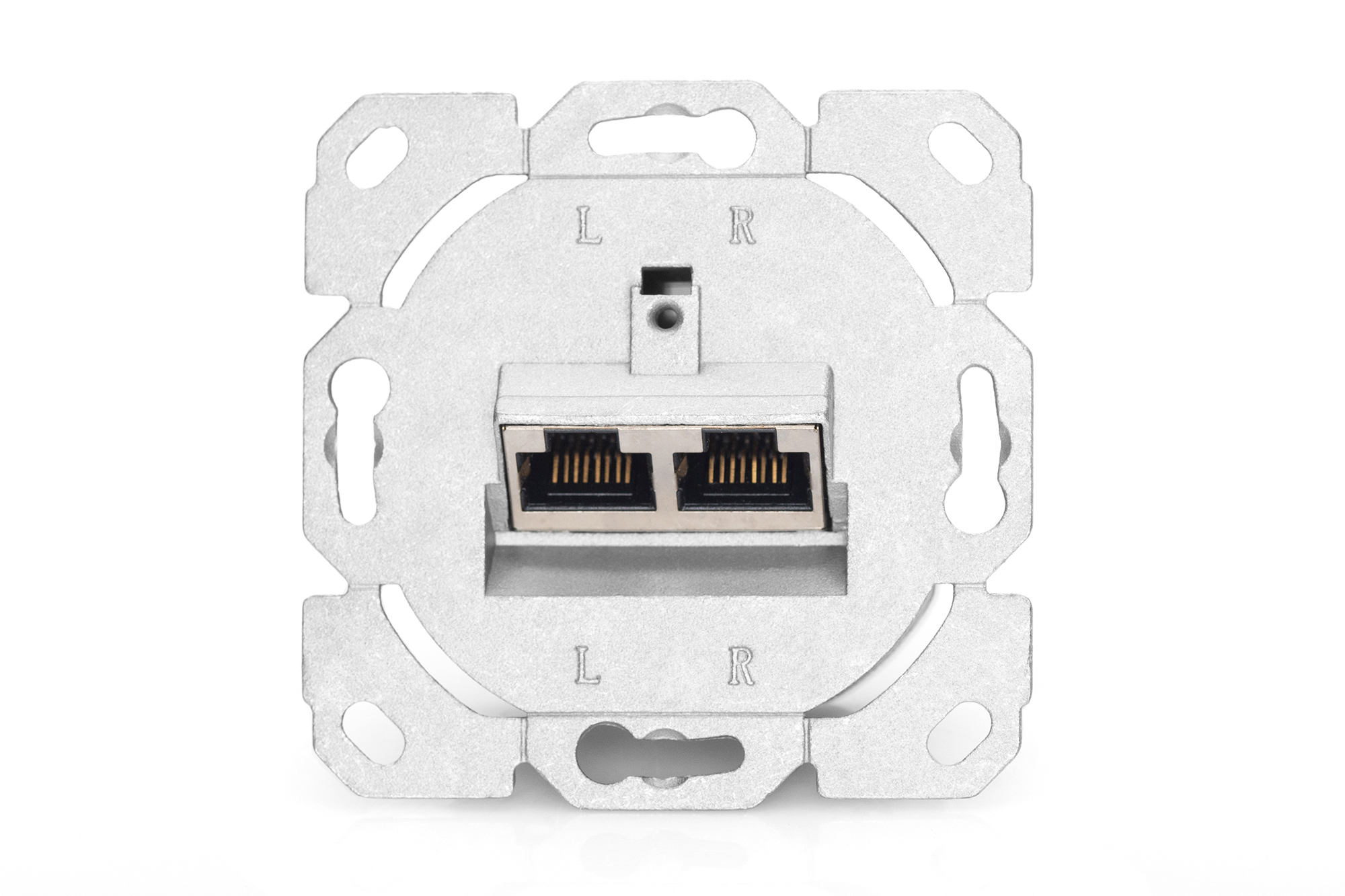 Cat.6 Netzwerkdose, 2x RJ45, AP, weiß, 5 Stk.