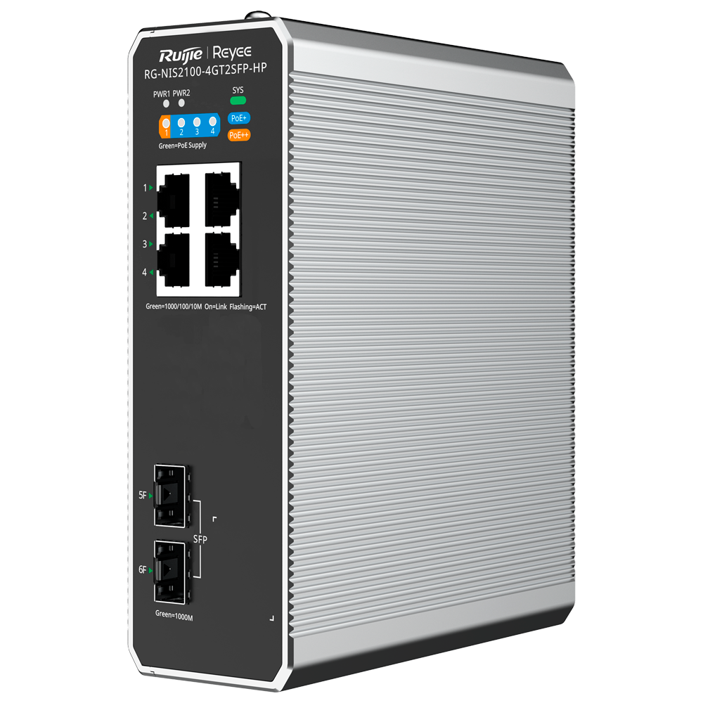 Industrie Switch, 4x PoE, 2x SFP, 180W