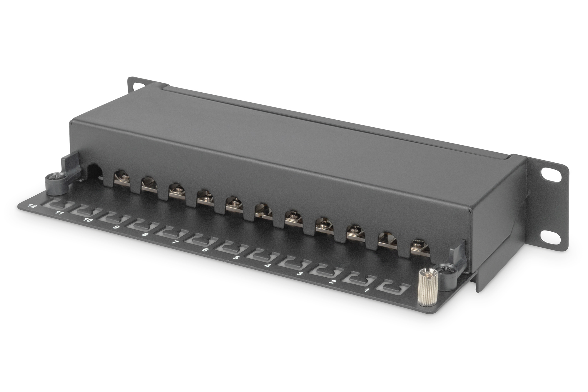 Cat.6A Patchpanel, 12-Port, 10", schwarz