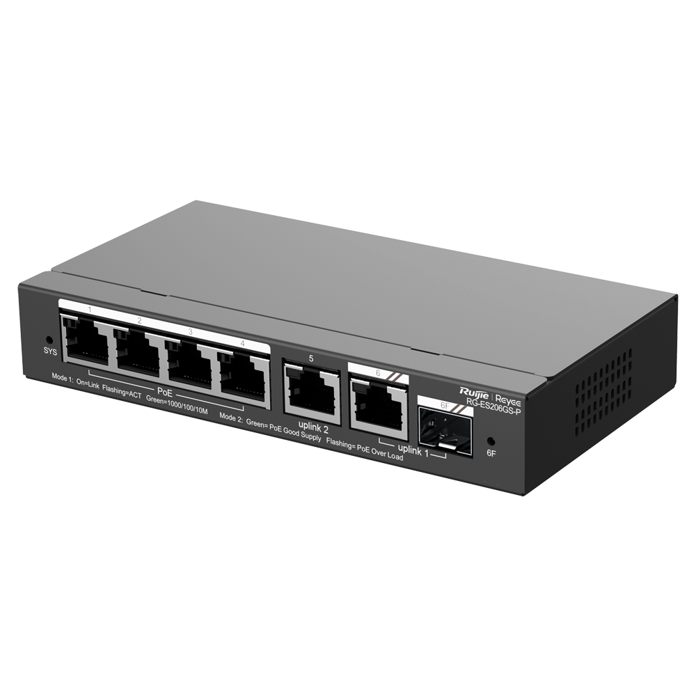Smart PoE Switch, 4x PoE+, 1x SFP, 54W